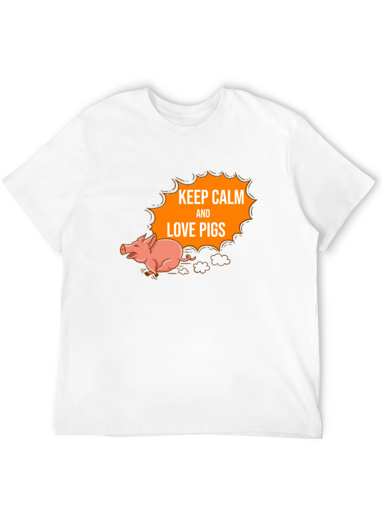 Keep Calm and Love Pigs Black T-Shirt