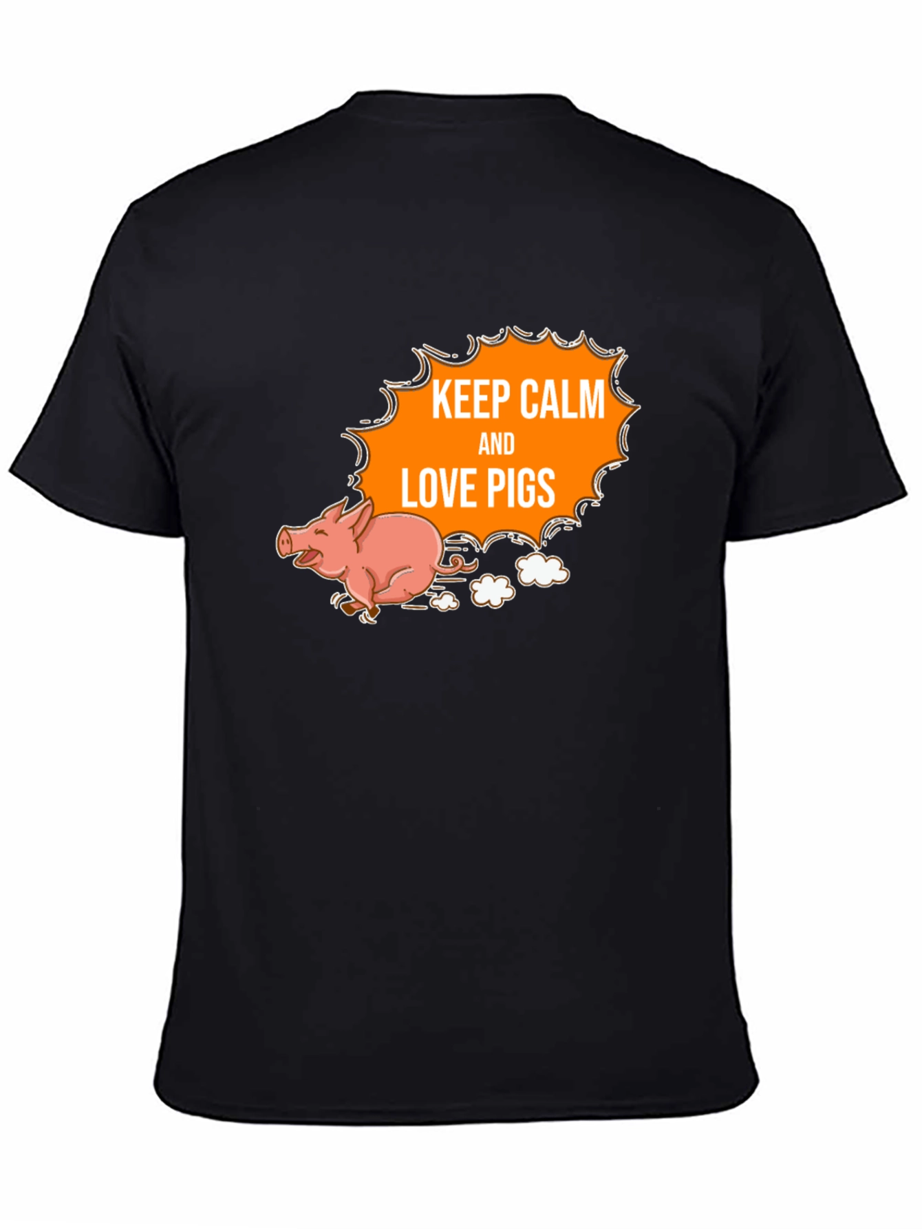 Keep Calm and Love Pigs Black T-Shirt