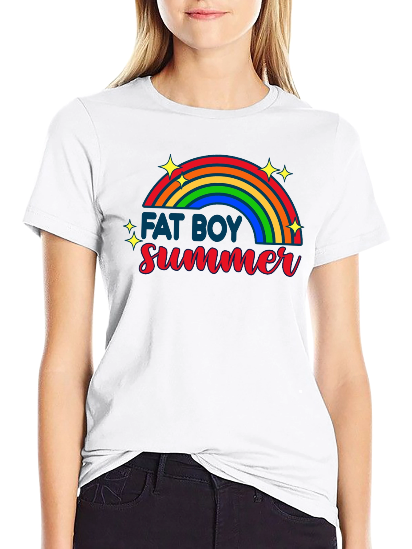 Fat Boy Summer T-Shirt - Rainbow Design