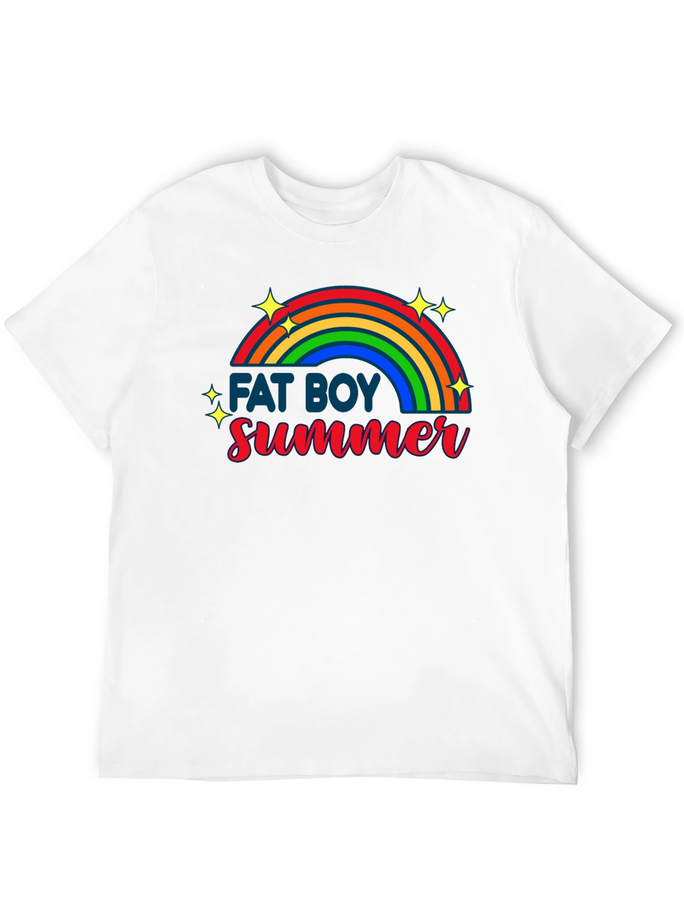 Fat Boy Summer T-Shirt - Rainbow Design