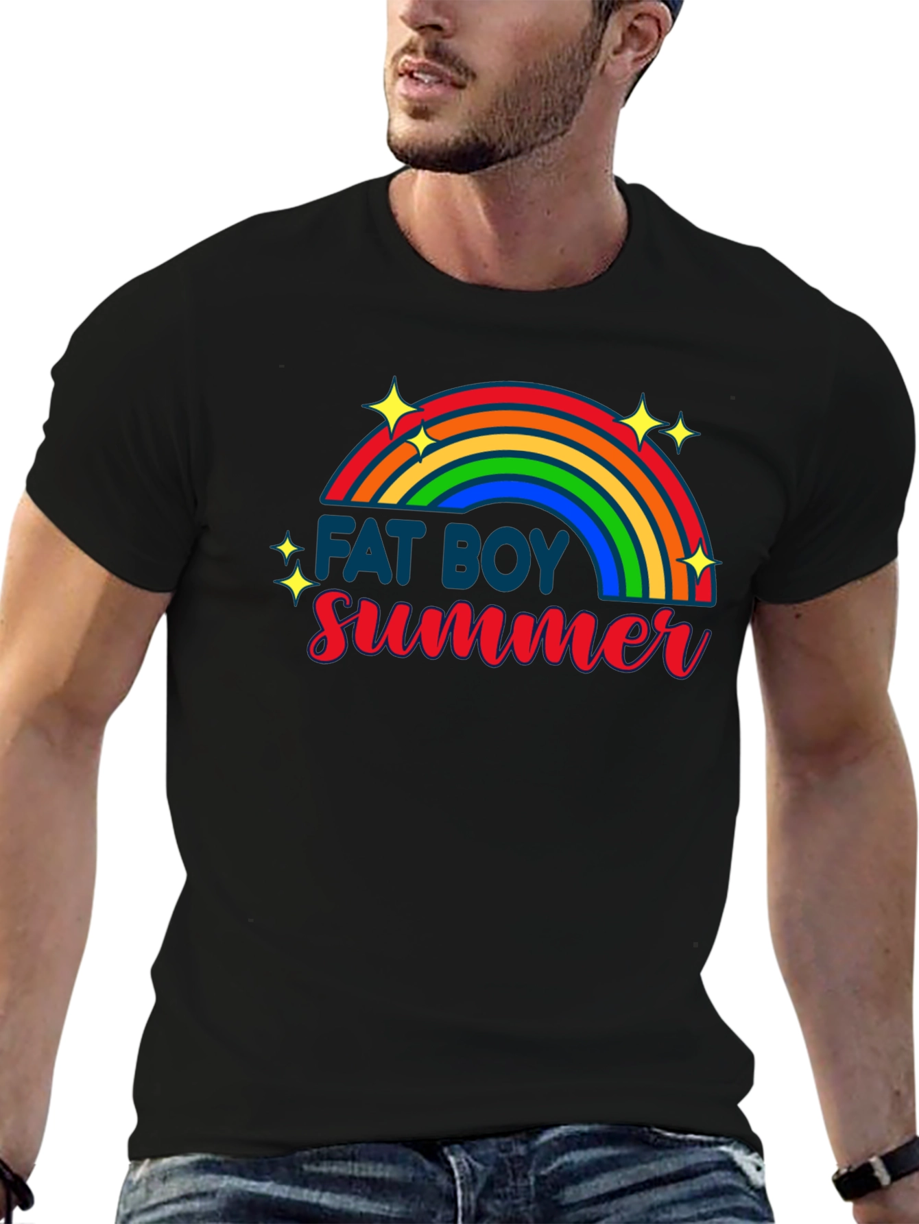 Fat Boy Summer T-Shirt - Rainbow Design