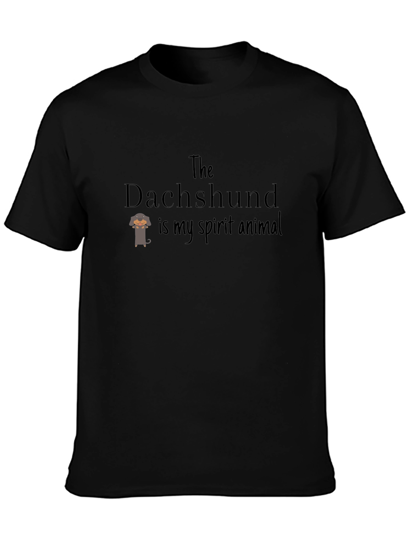 Dachshund Spirit Animal Graphic Tee - Black