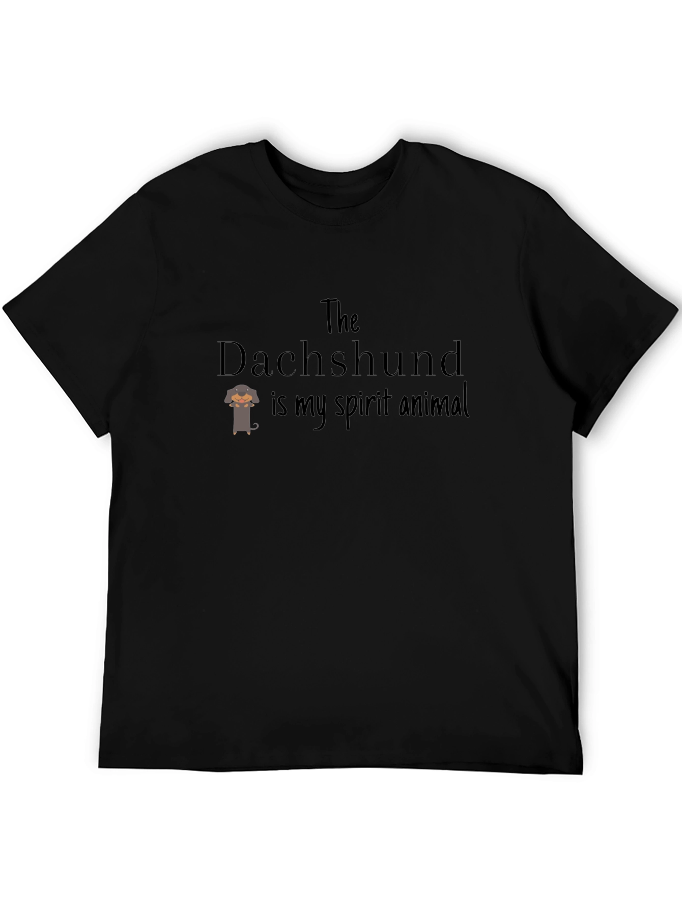 Dachshund Spirit Animal Graphic Tee - Black