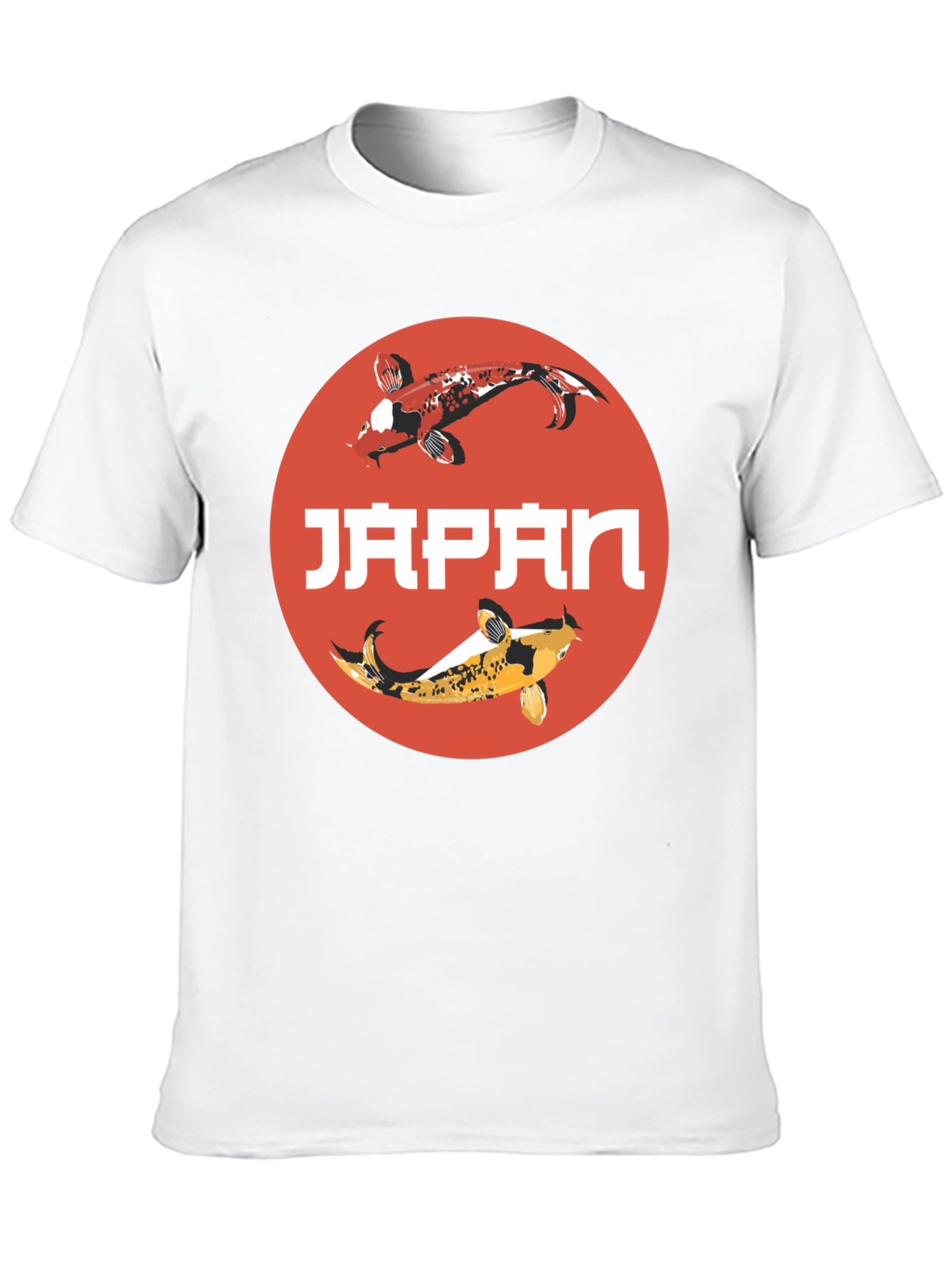 Japan Koi Fish Graphic T-Shirt - Black