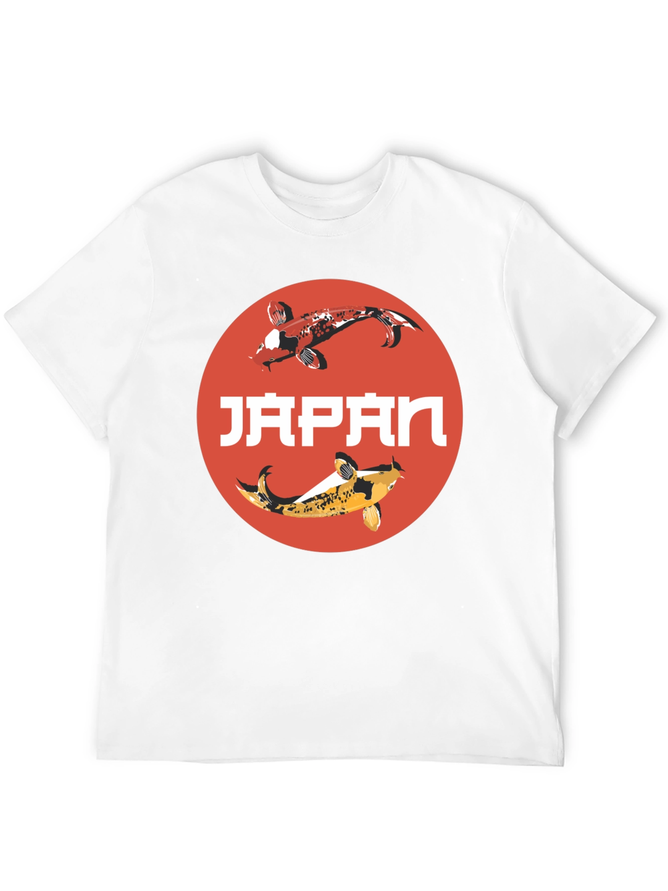 Japan Koi Fish Graphic T-Shirt - Black
