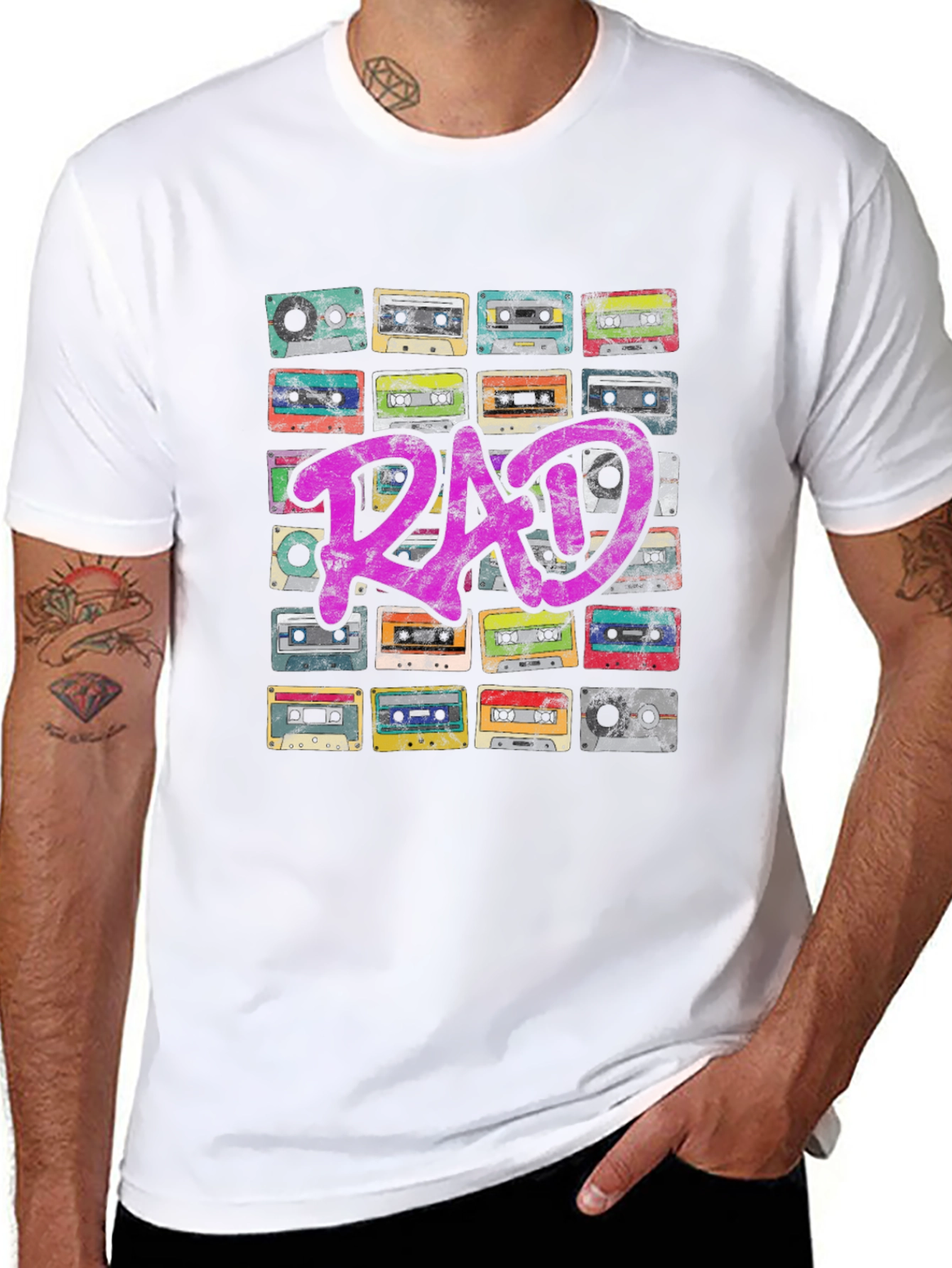 Rad Cassette Tape Graphic Tee - Retro Vibe T-Shirt