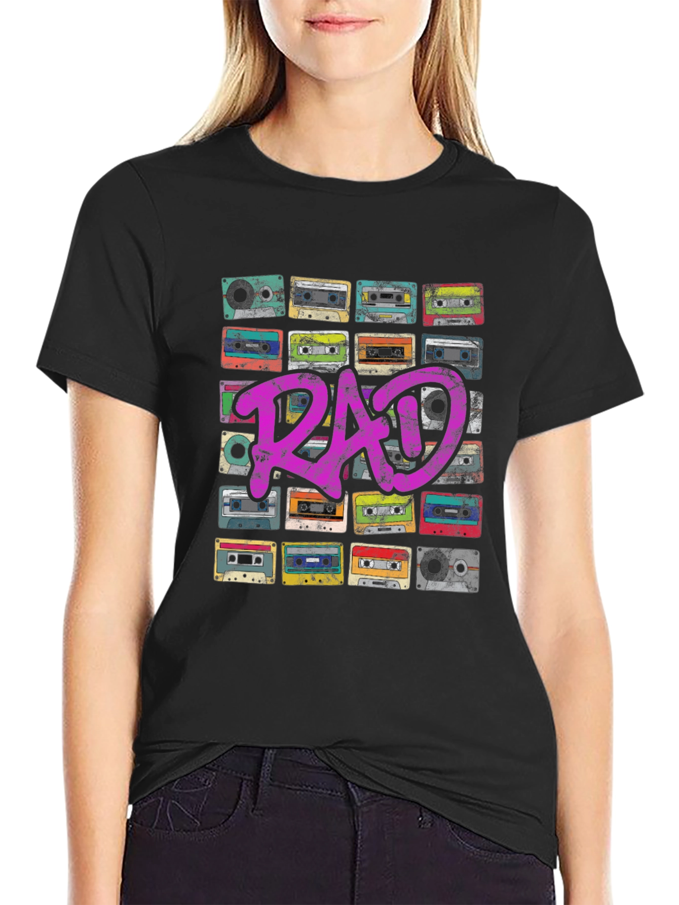 Rad Cassette Tape Graphic Tee - Retro Vibe T-Shirt