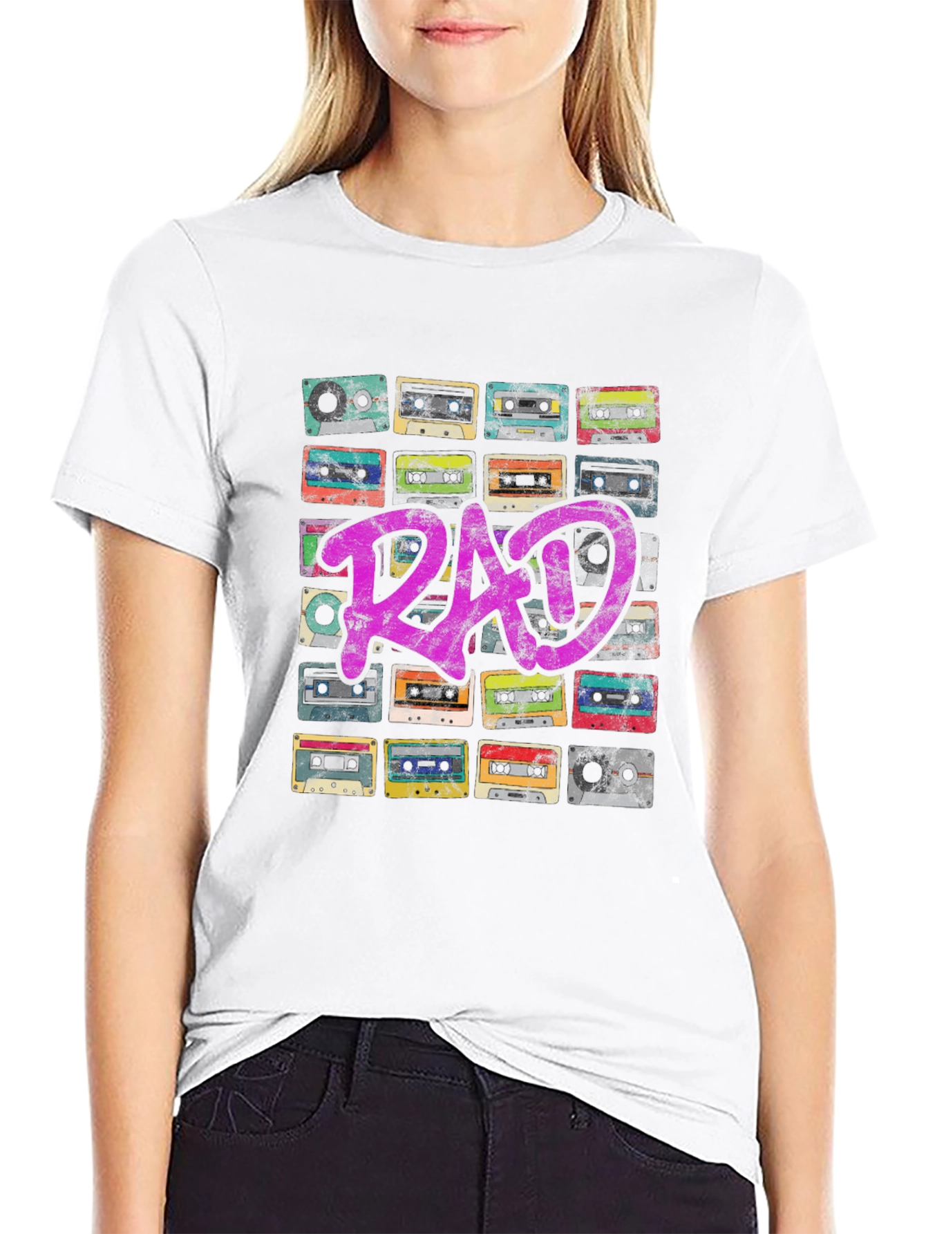 Rad Cassette Tape Graphic Tee - Retro Vibe T-Shirt