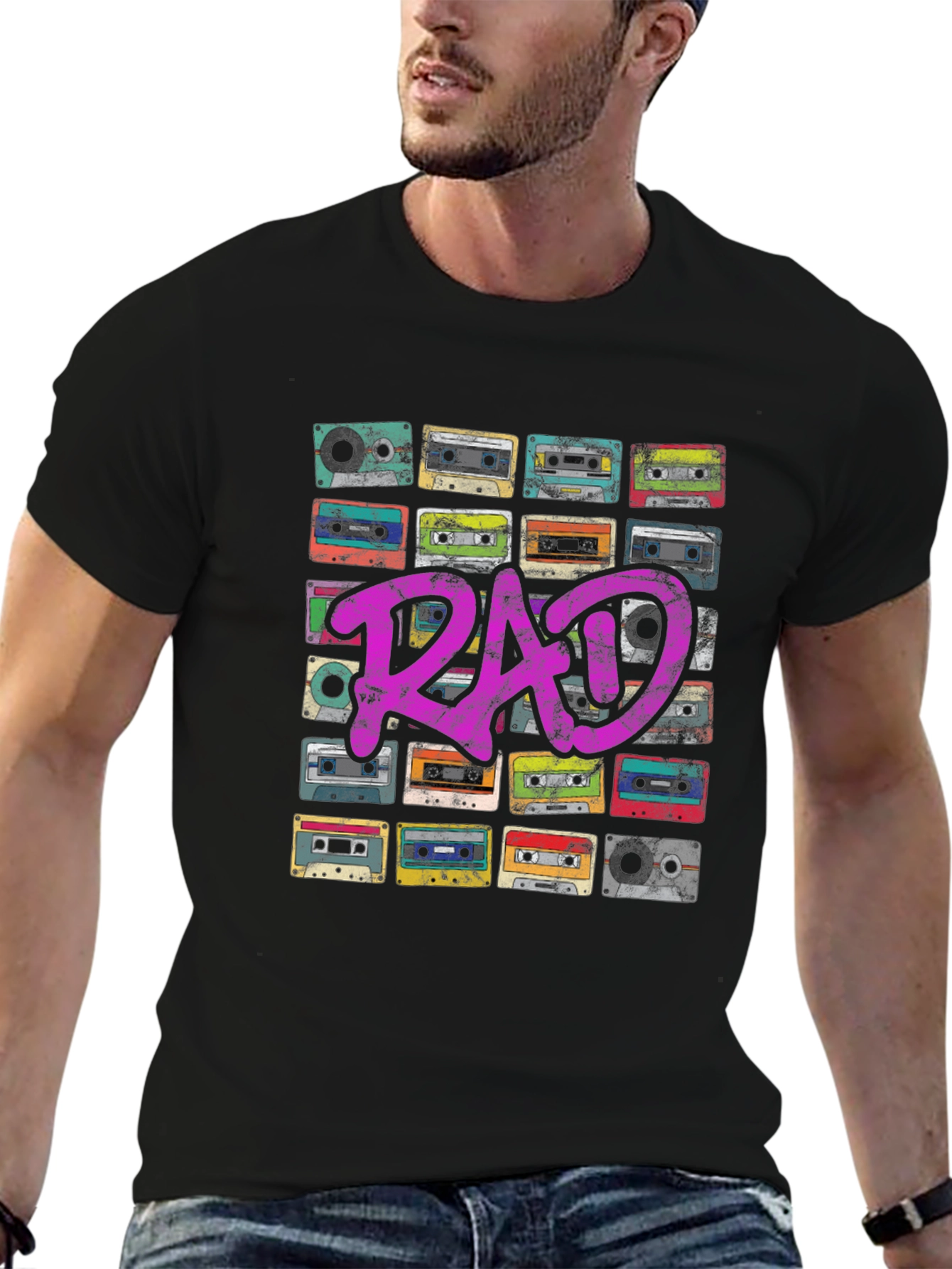 Rad Cassette Tape Graphic Tee - Retro Vibe T-Shirt