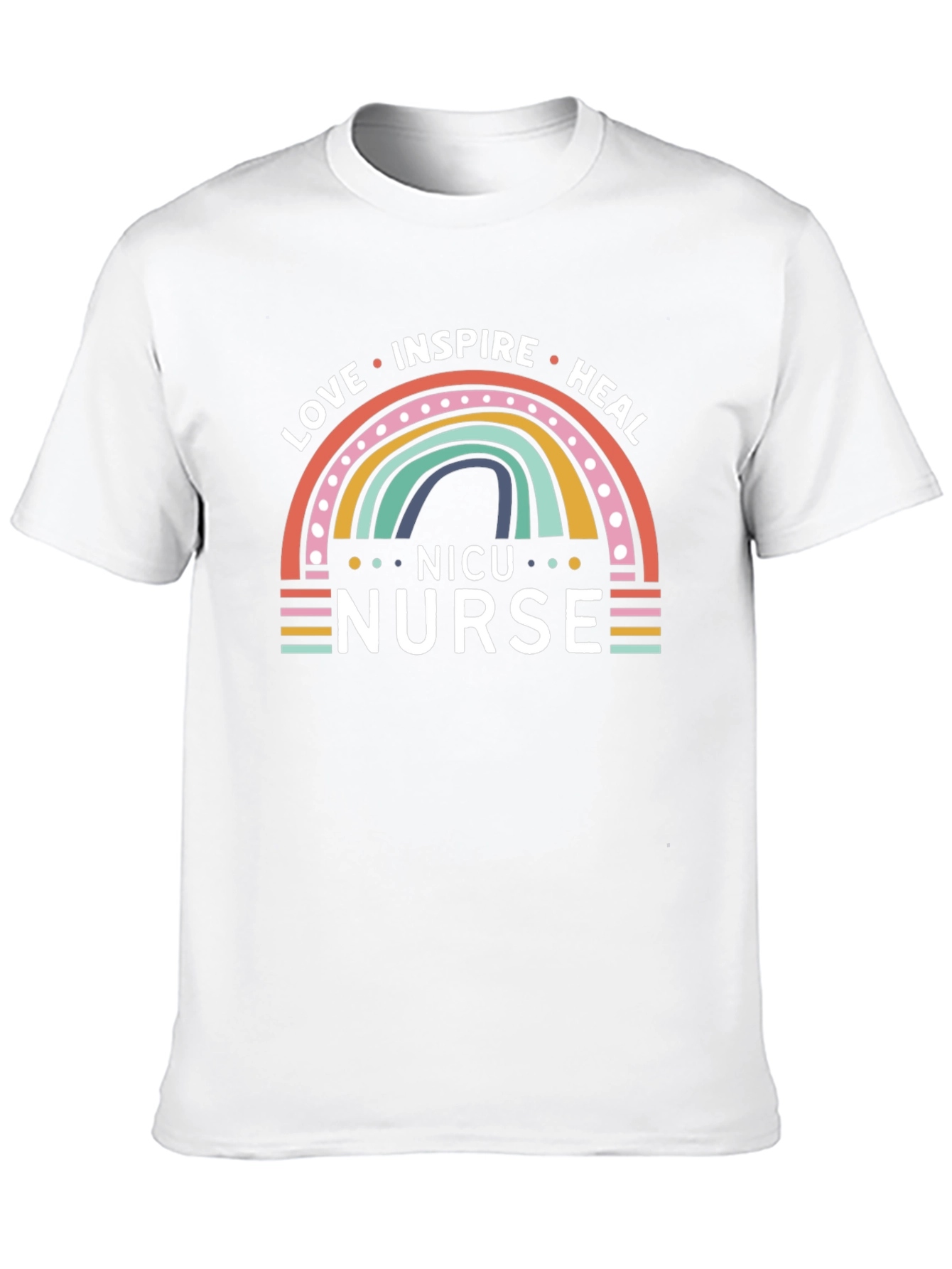 NICU Nurse Rainbow Graphic T-Shirt