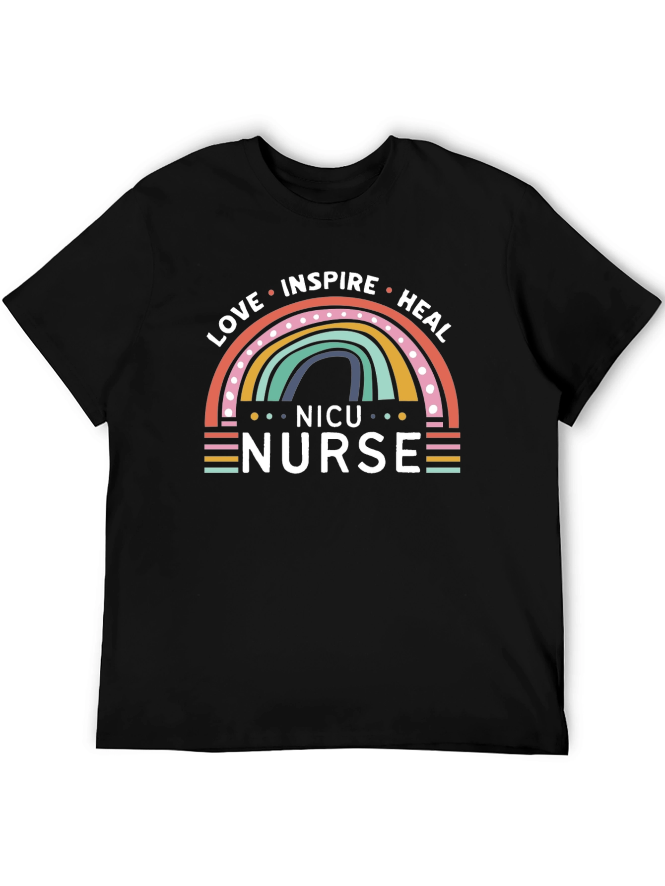 NICU Nurse Rainbow Graphic T-Shirt