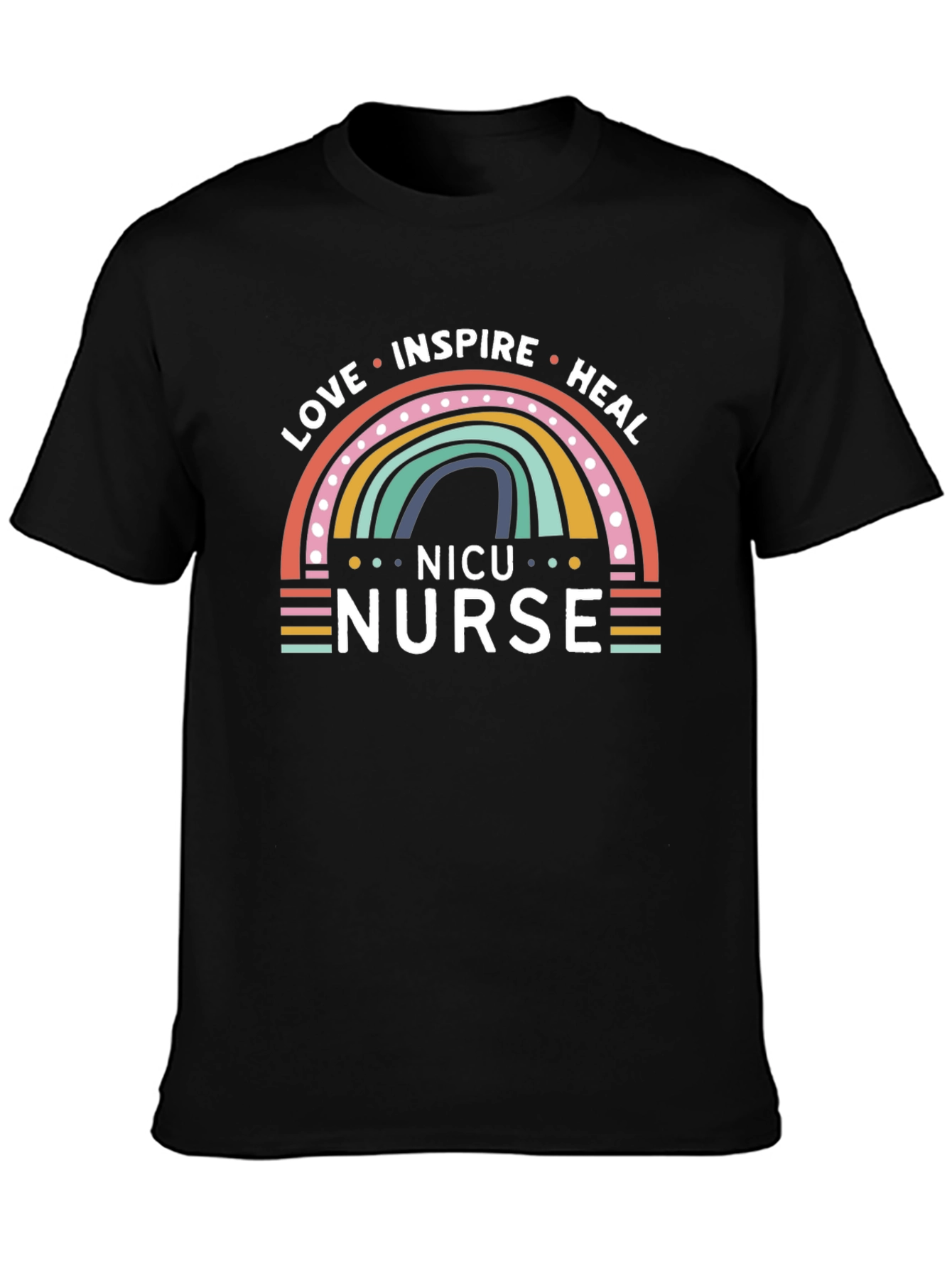 NICU Nurse Rainbow Graphic T-Shirt