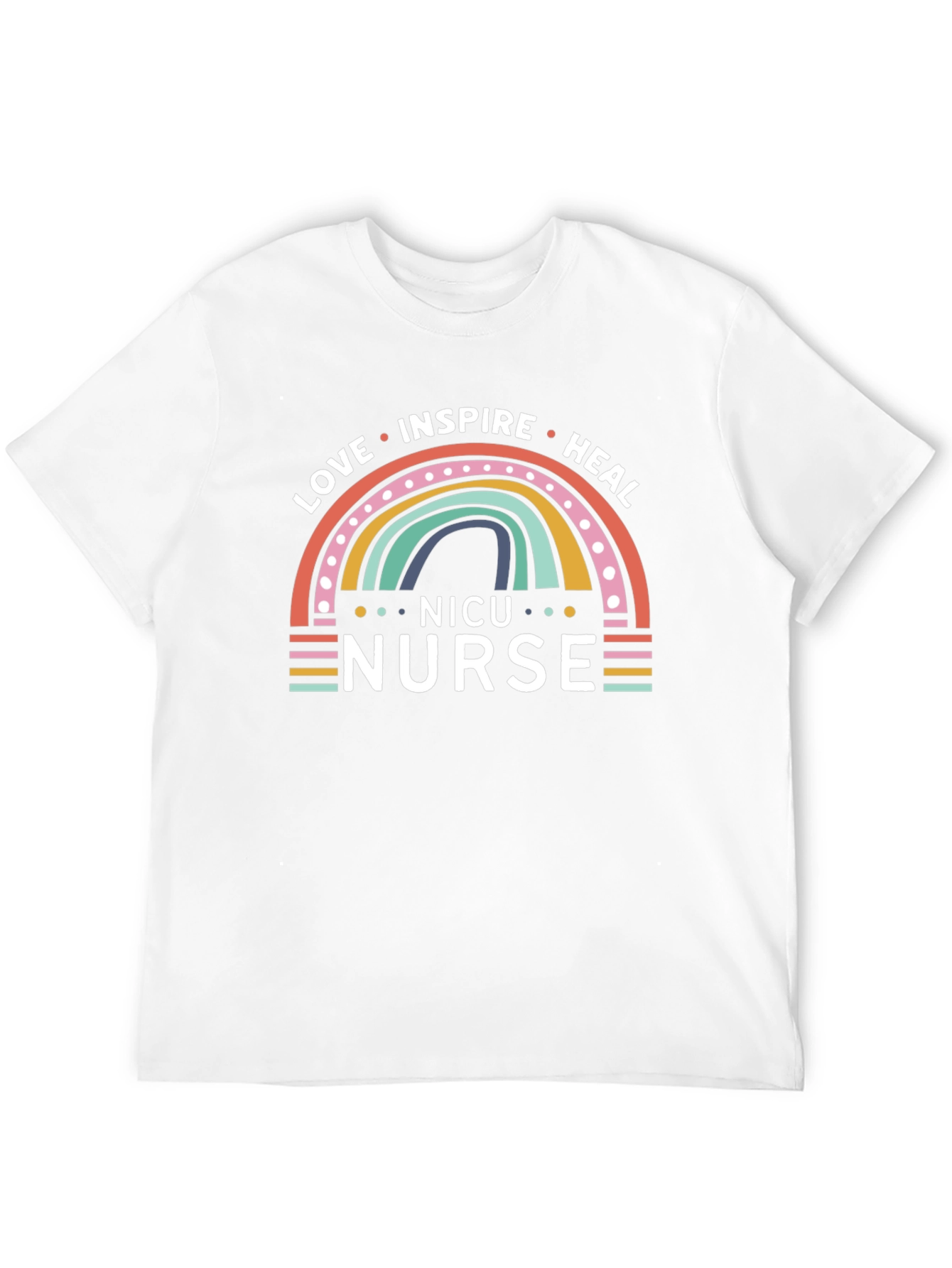 NICU Nurse Rainbow Graphic T-Shirt