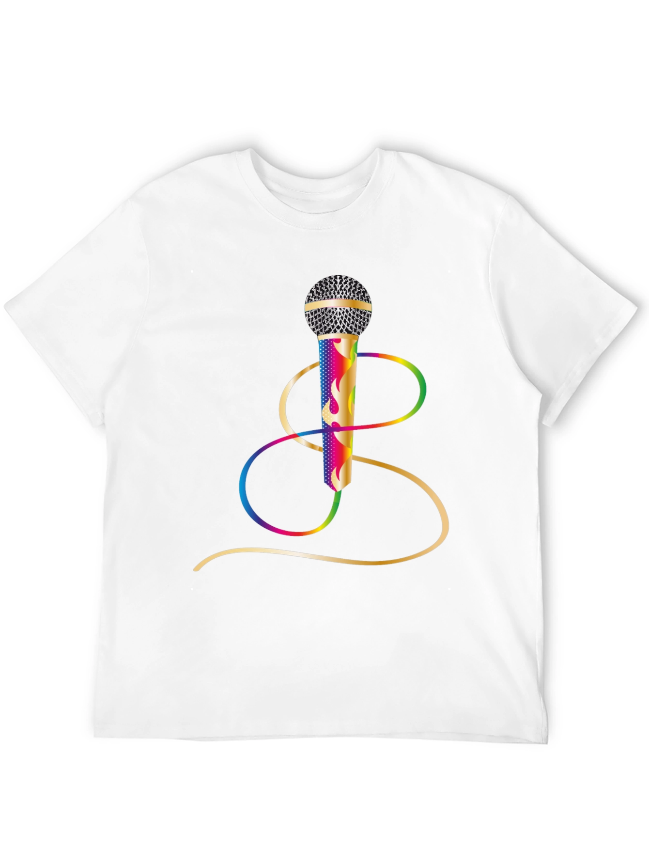 Retro Rainbow Microphone Graphic Tee
