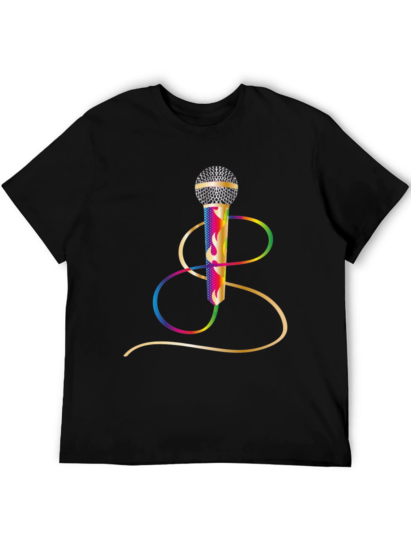 Retro Rainbow Microphone Graphic Tee