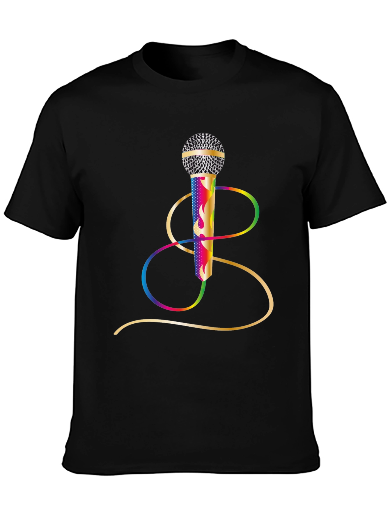 Retro Rainbow Microphone Graphic Tee