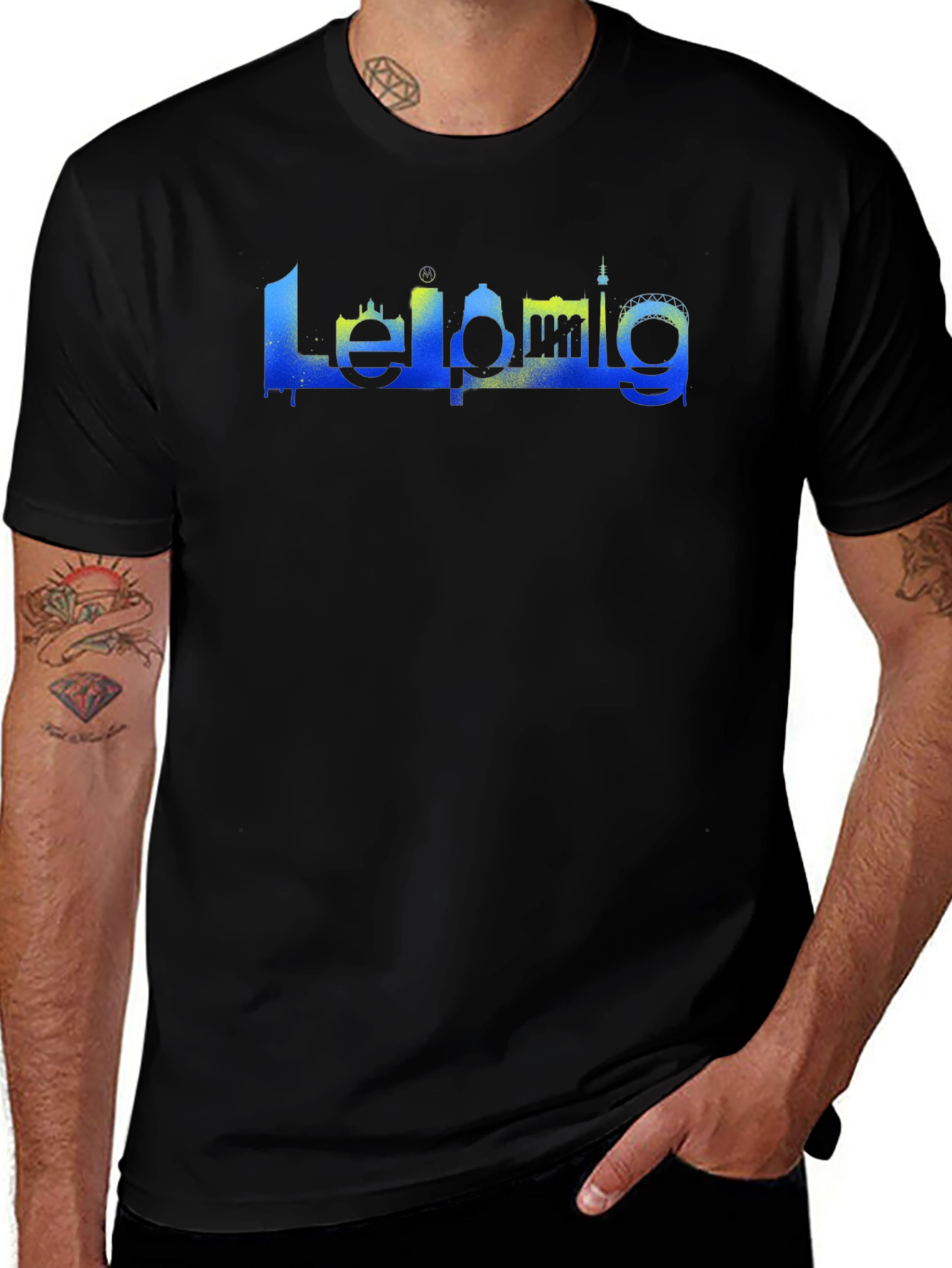 Leipzig Skyline Graffiti T-Shirt - Germany City Souvenir Tee
