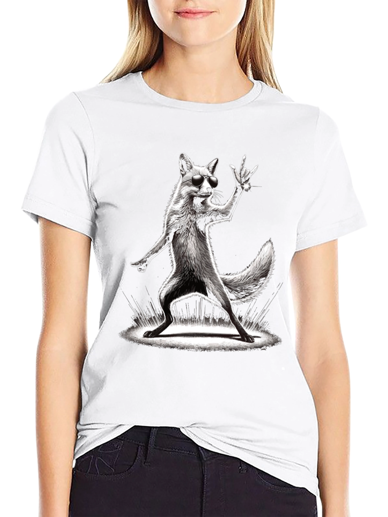 Cool Fox Graphic Tee - Rock On!