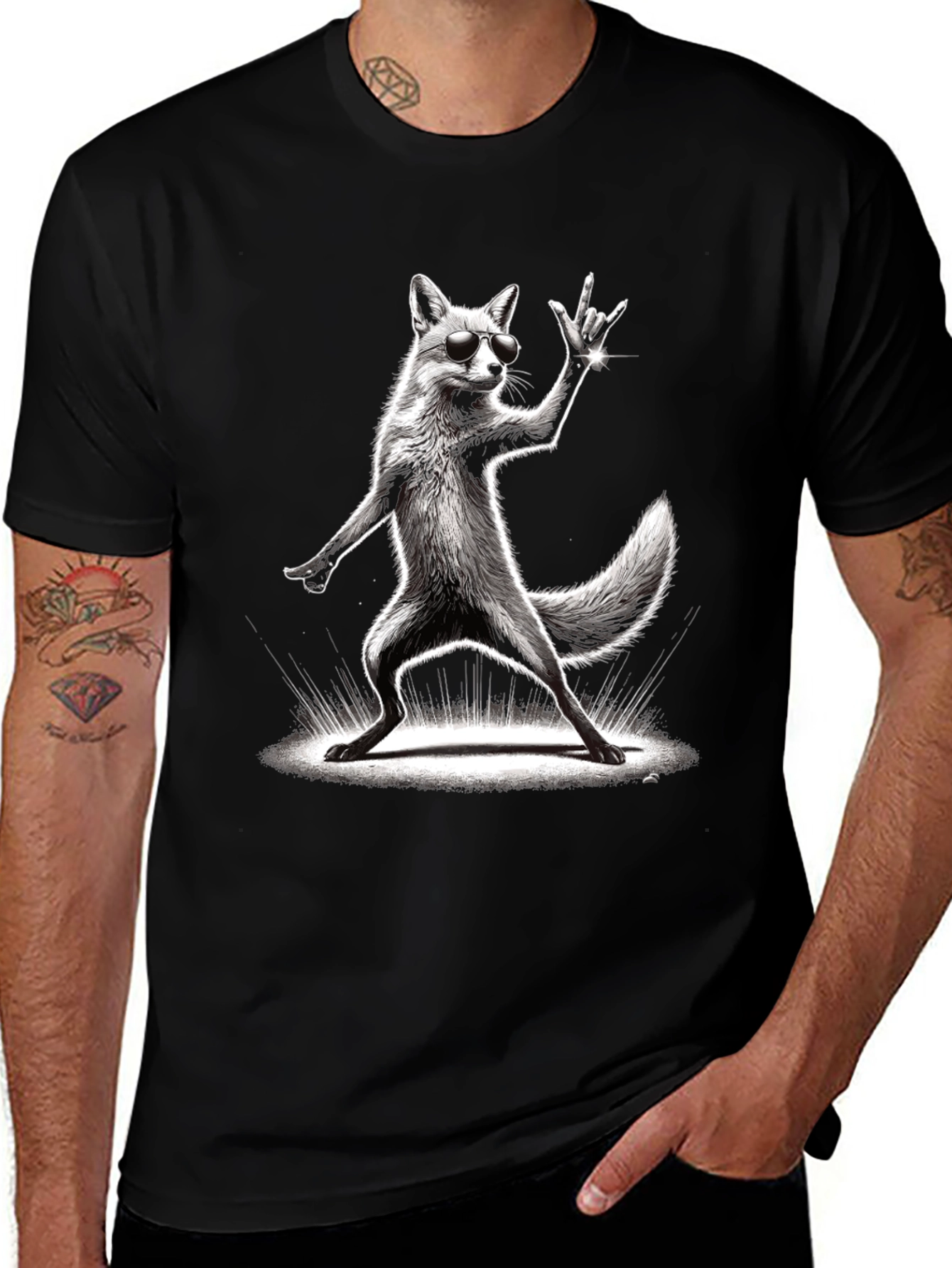 Cool Fox Graphic Tee - Rock On!