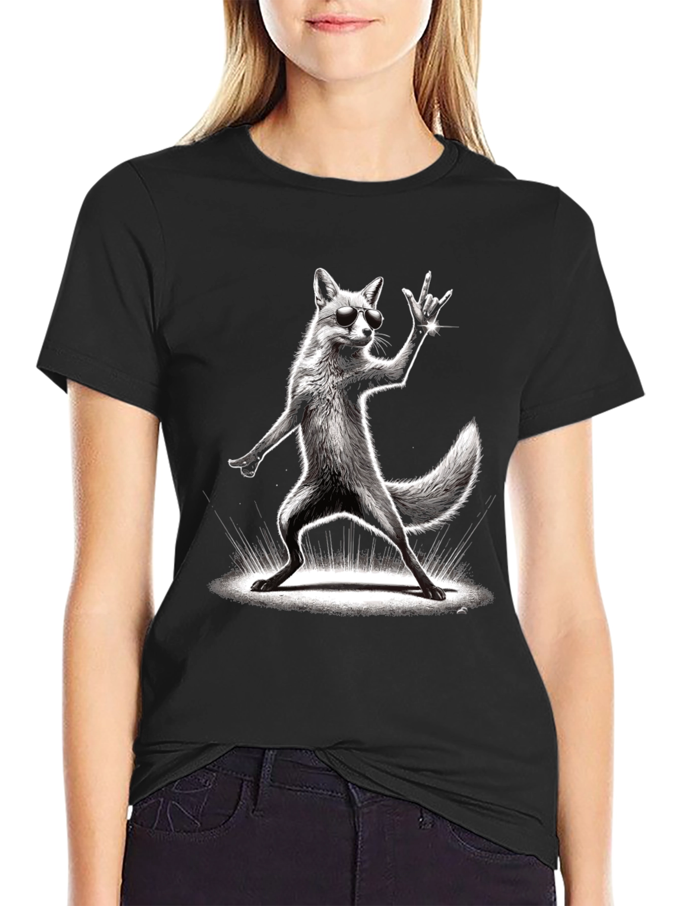 Cool Fox Graphic Tee - Rock On!