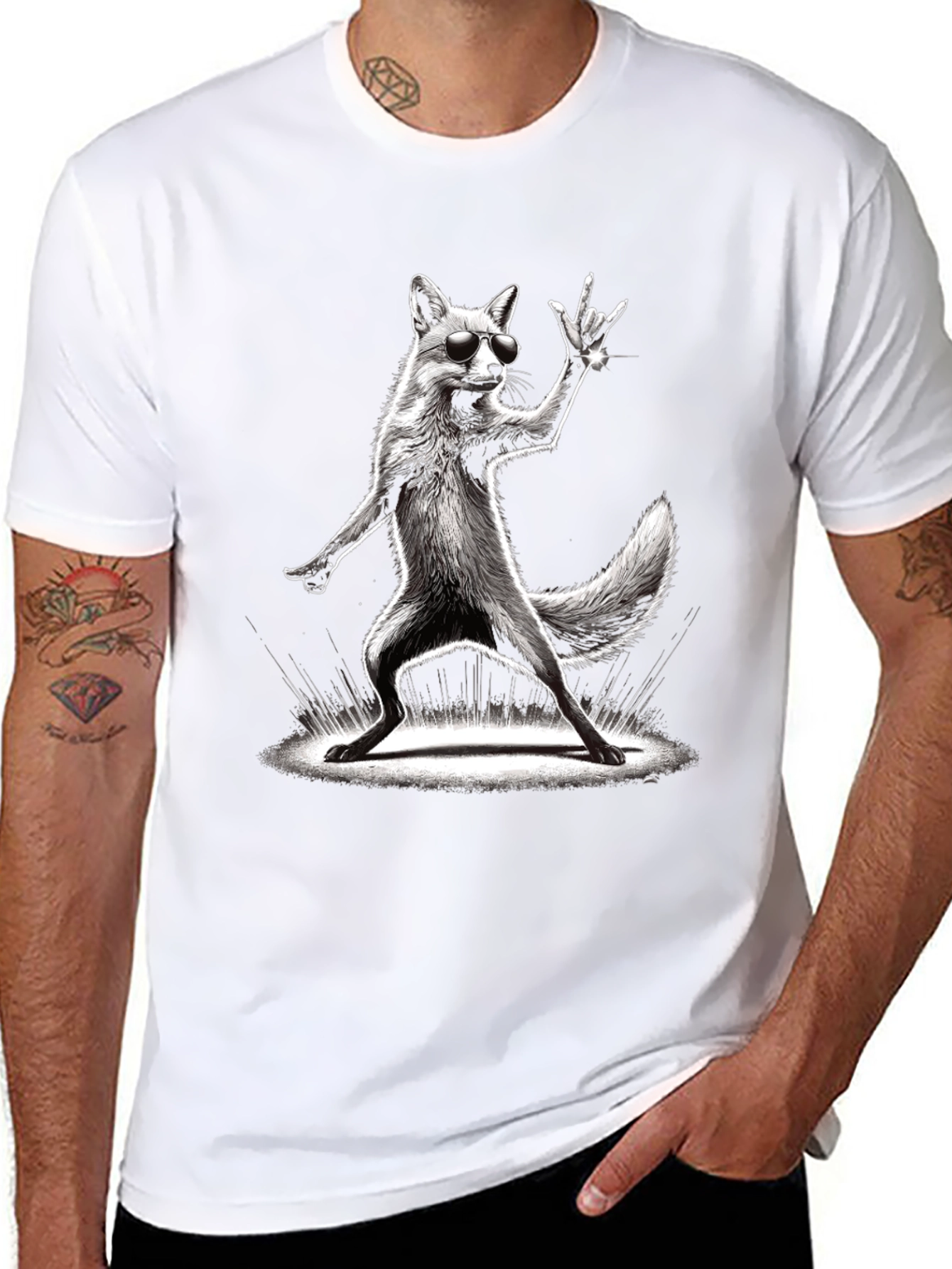 Cool Fox Graphic Tee - Rock On!