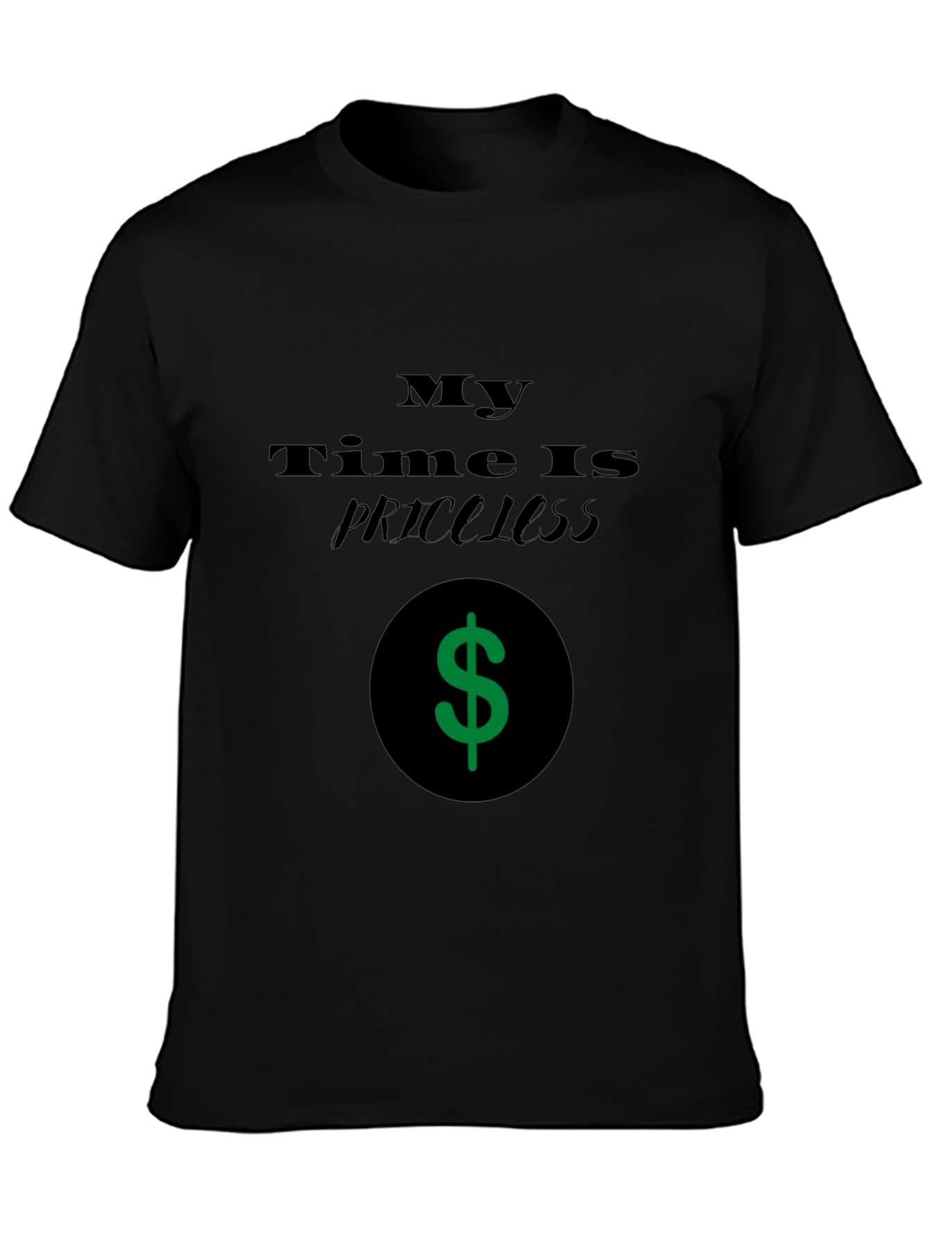 Priceless Time Black Graphic T-Shirt