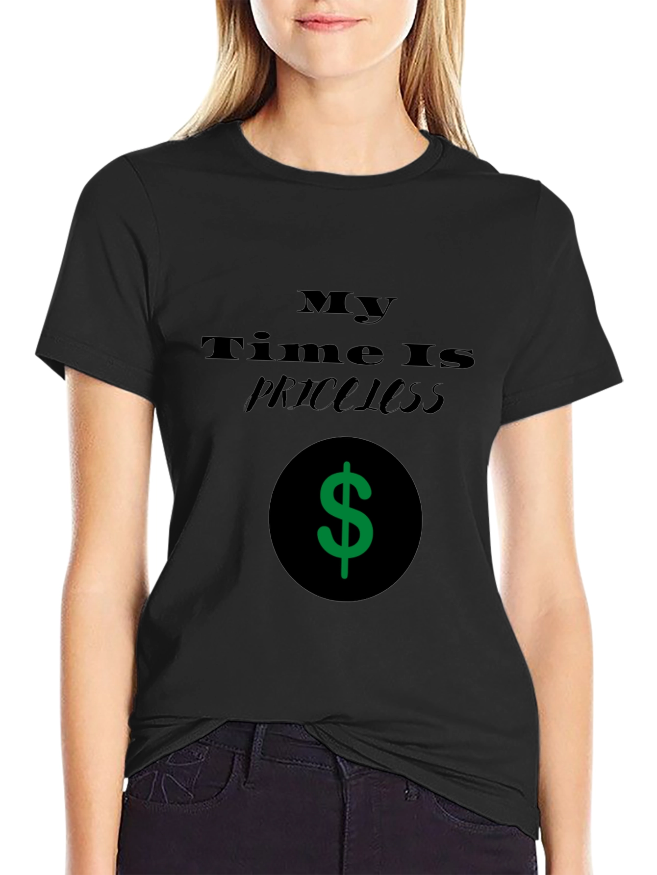 Priceless Time Black Graphic T-Shirt