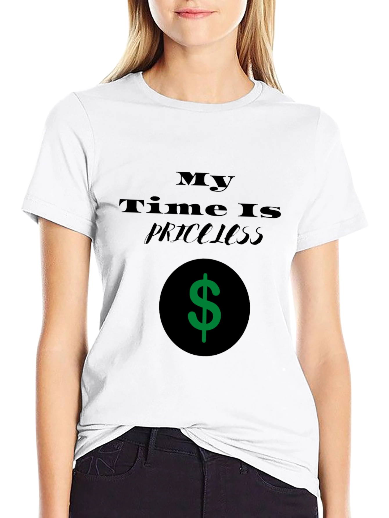 Priceless Time Black Graphic T-Shirt