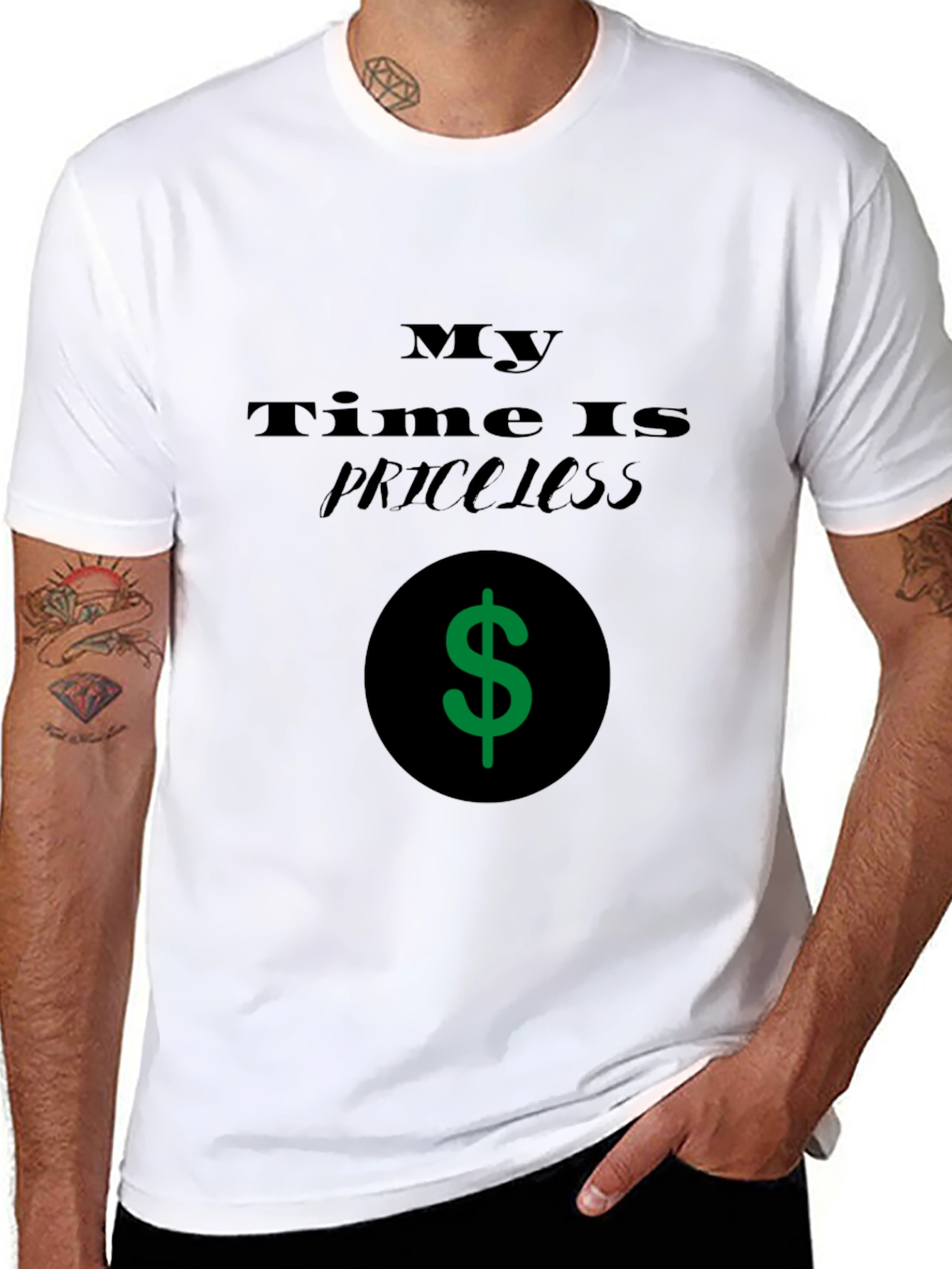 Priceless Time Black Graphic T-Shirt