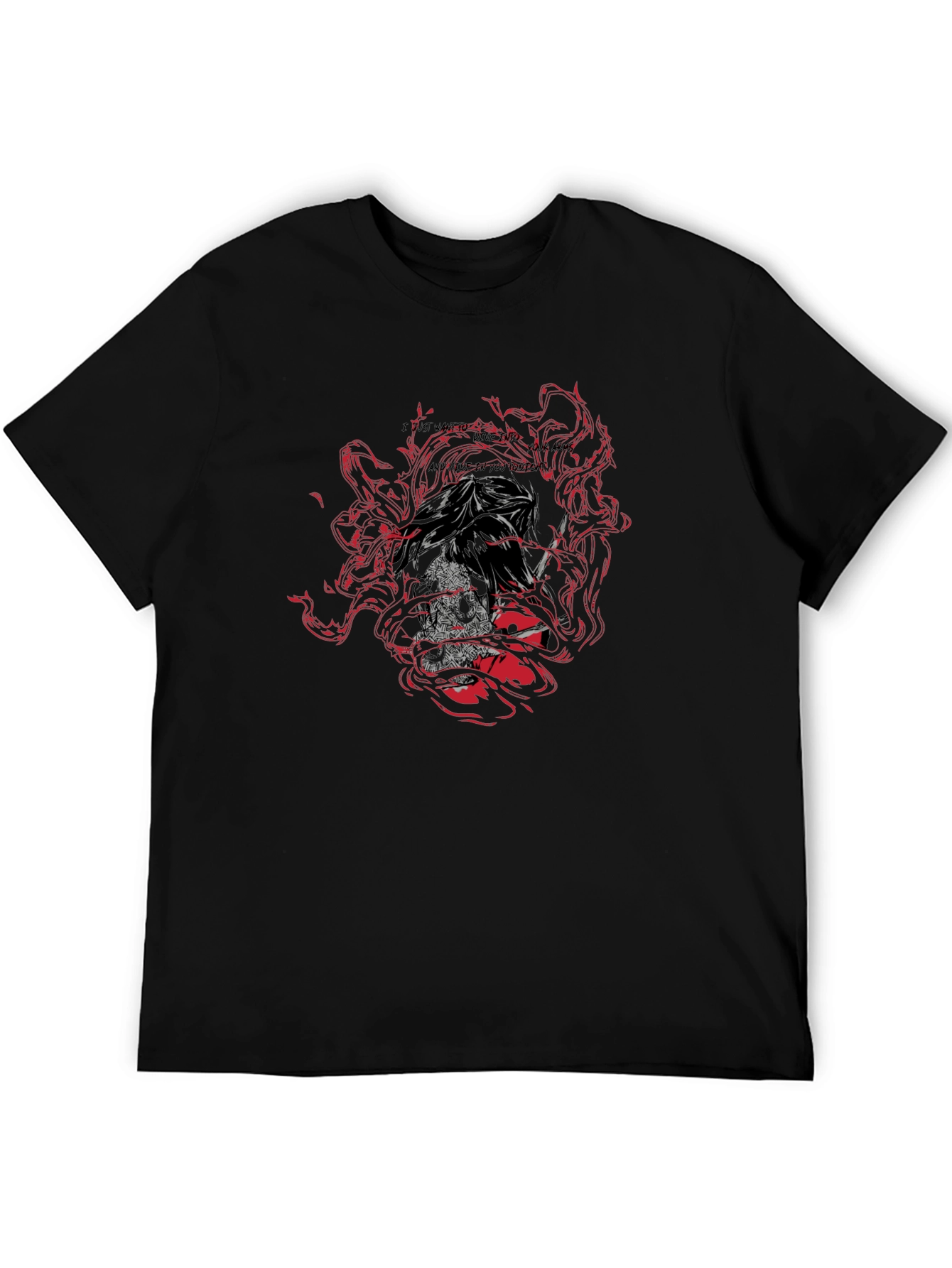 Edgy Graphic Print Black T-Shirt