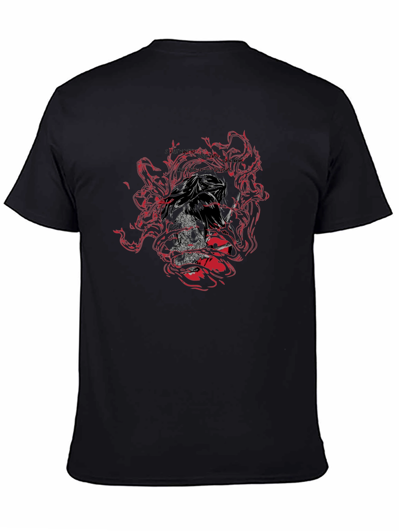 Edgy Graphic Print Black T-Shirt