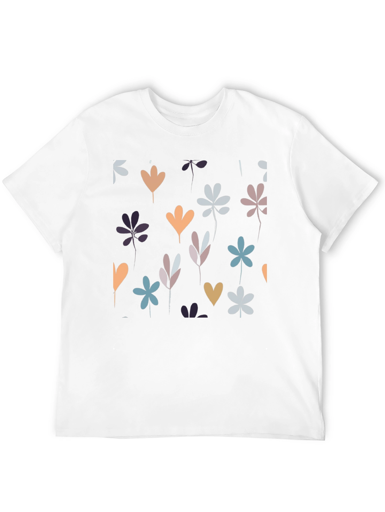 Floral Print Black Tee