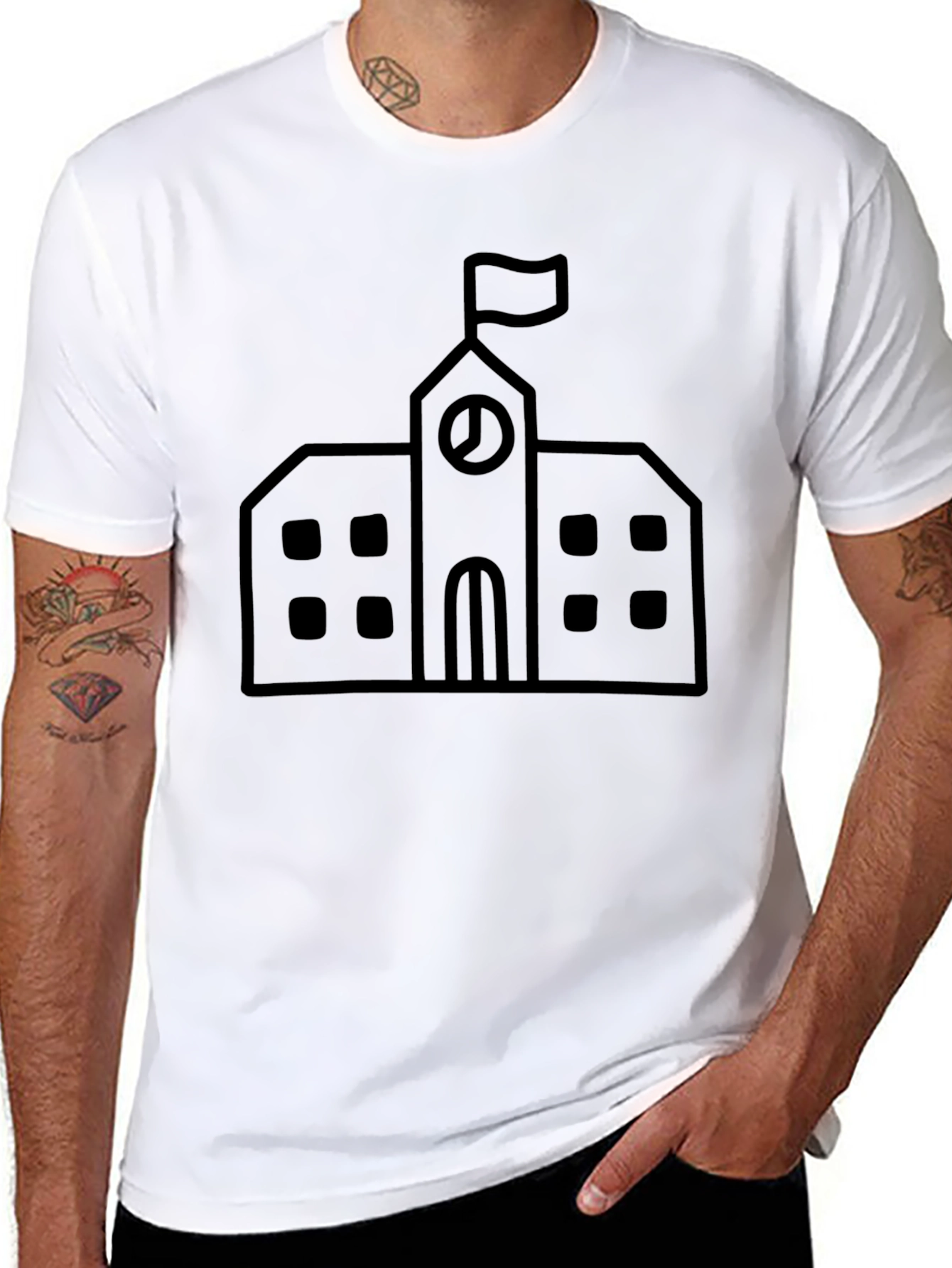 Black School Building T-Shirt
