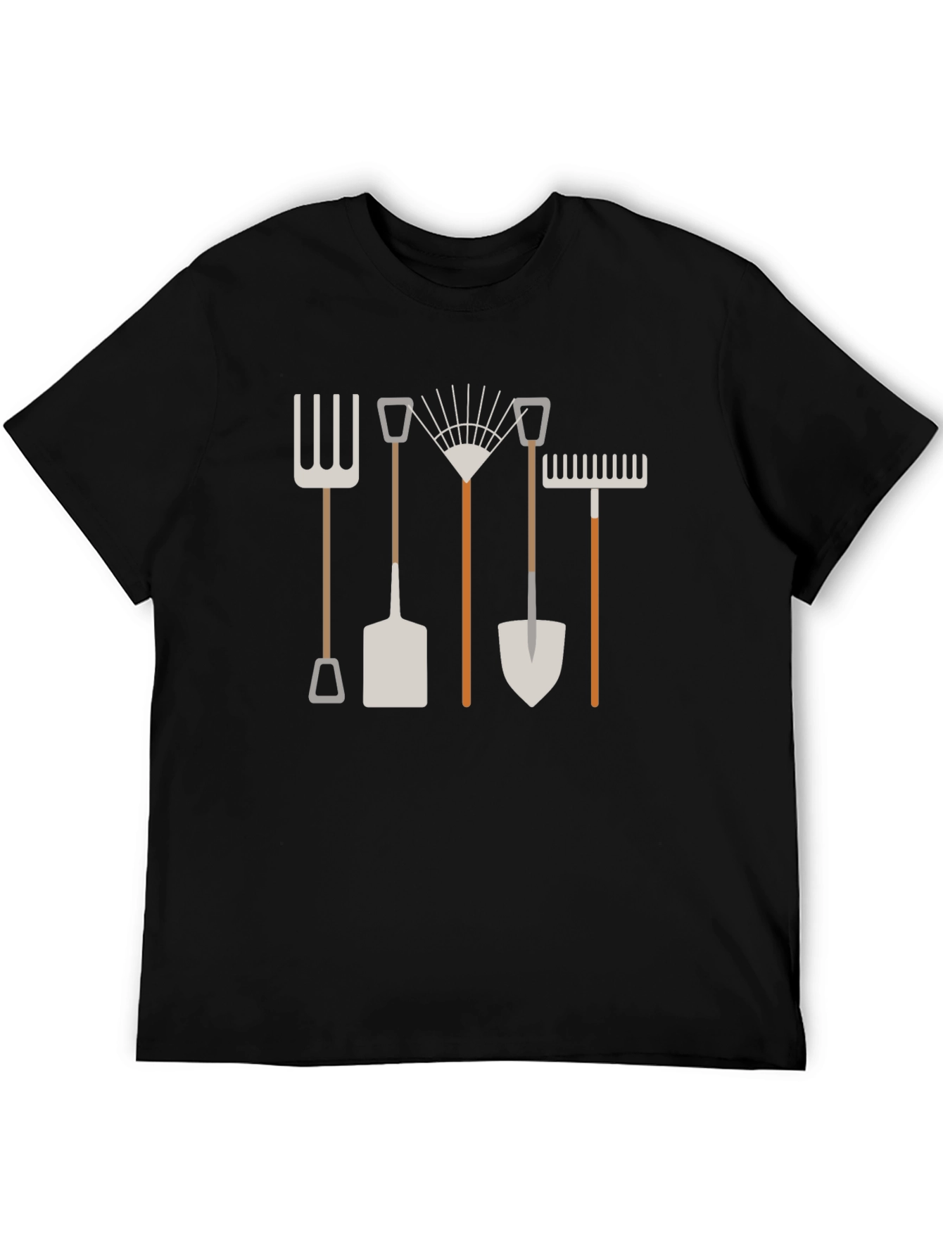 Gardening Tools Graphic T-Shirt - Black