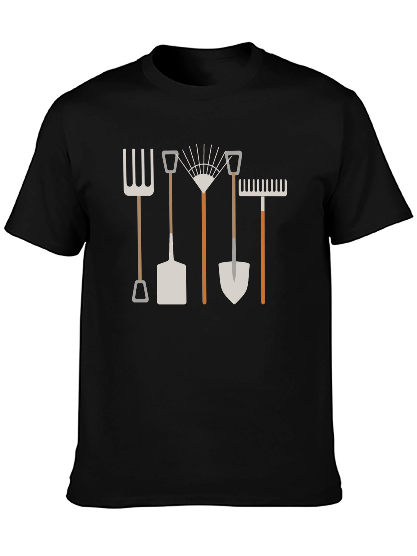 Gardening Tools Graphic T-Shirt - Black