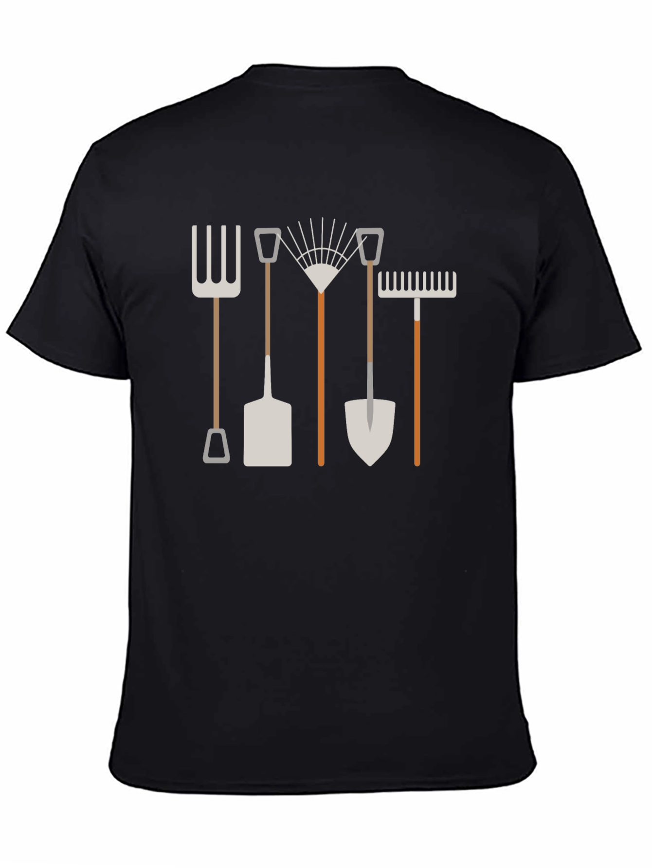 Gardening Tools Graphic T-Shirt - Black
