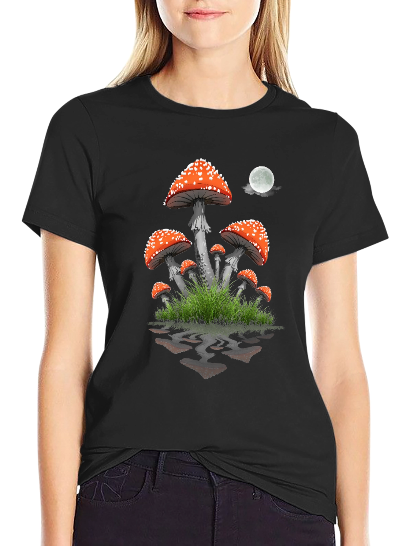 Mushroom Graphic T-Shirt - Fantasy Night Design