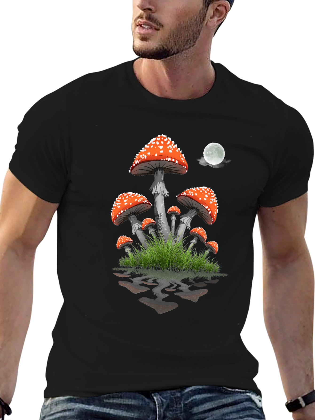 Mushroom Graphic T-Shirt - Fantasy Night Design