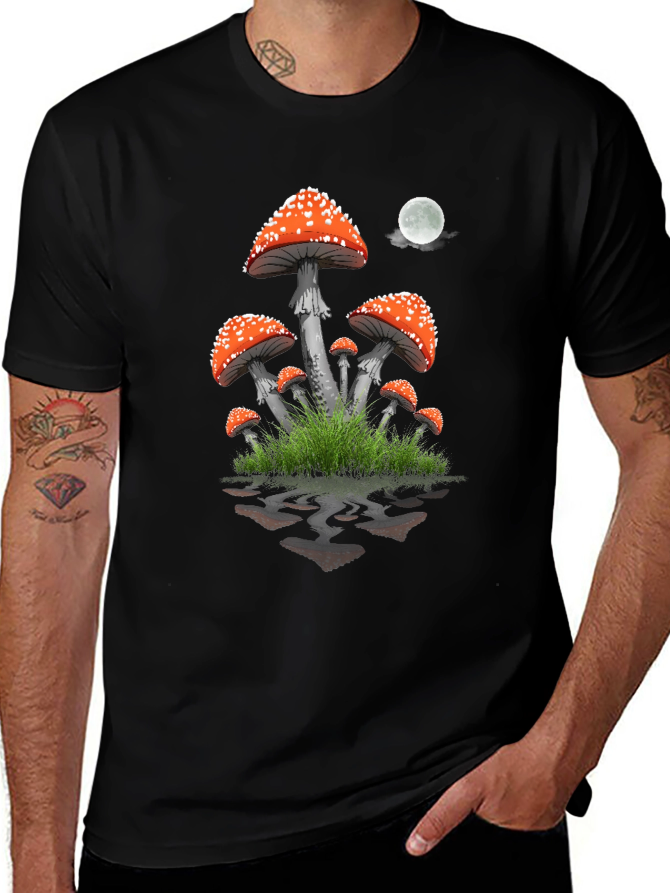 Mushroom Graphic T-Shirt - Fantasy Night Design