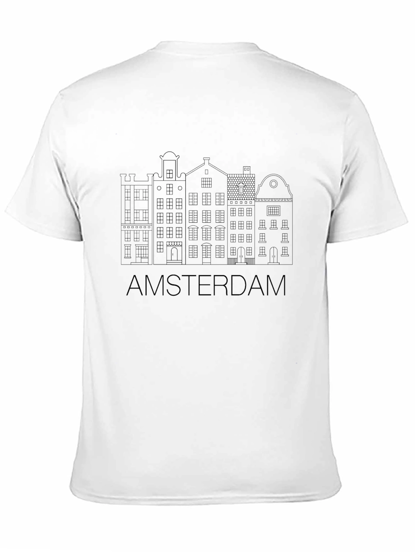 Amsterdam Cityscape Mens Black T-Shirt
