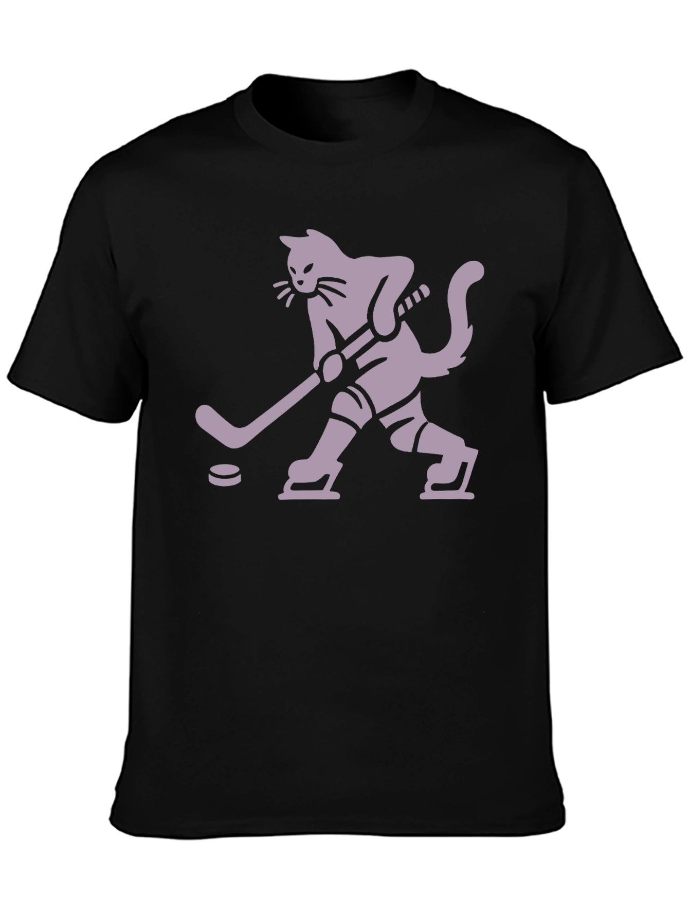 Hockey Cat T-Shirt - Black Unique Design