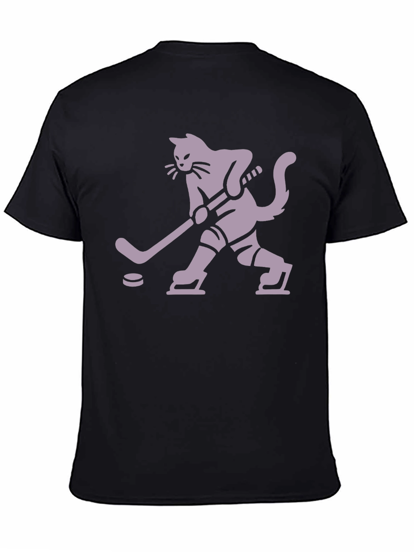 Hockey Cat T-Shirt - Black Unique Design