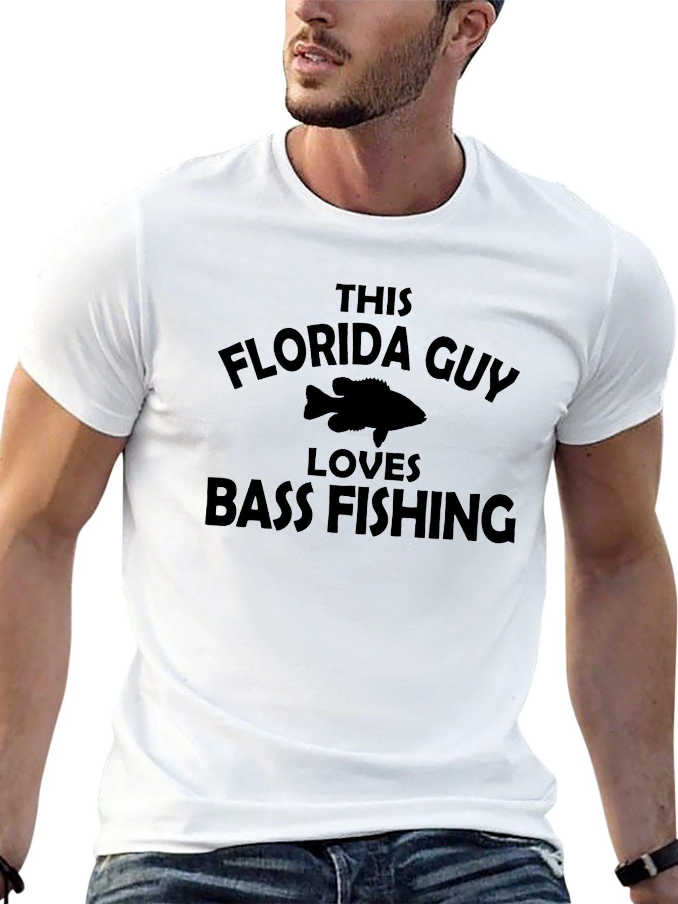 Florida Guy Loves Bass Fishing Graphic T-Shirt