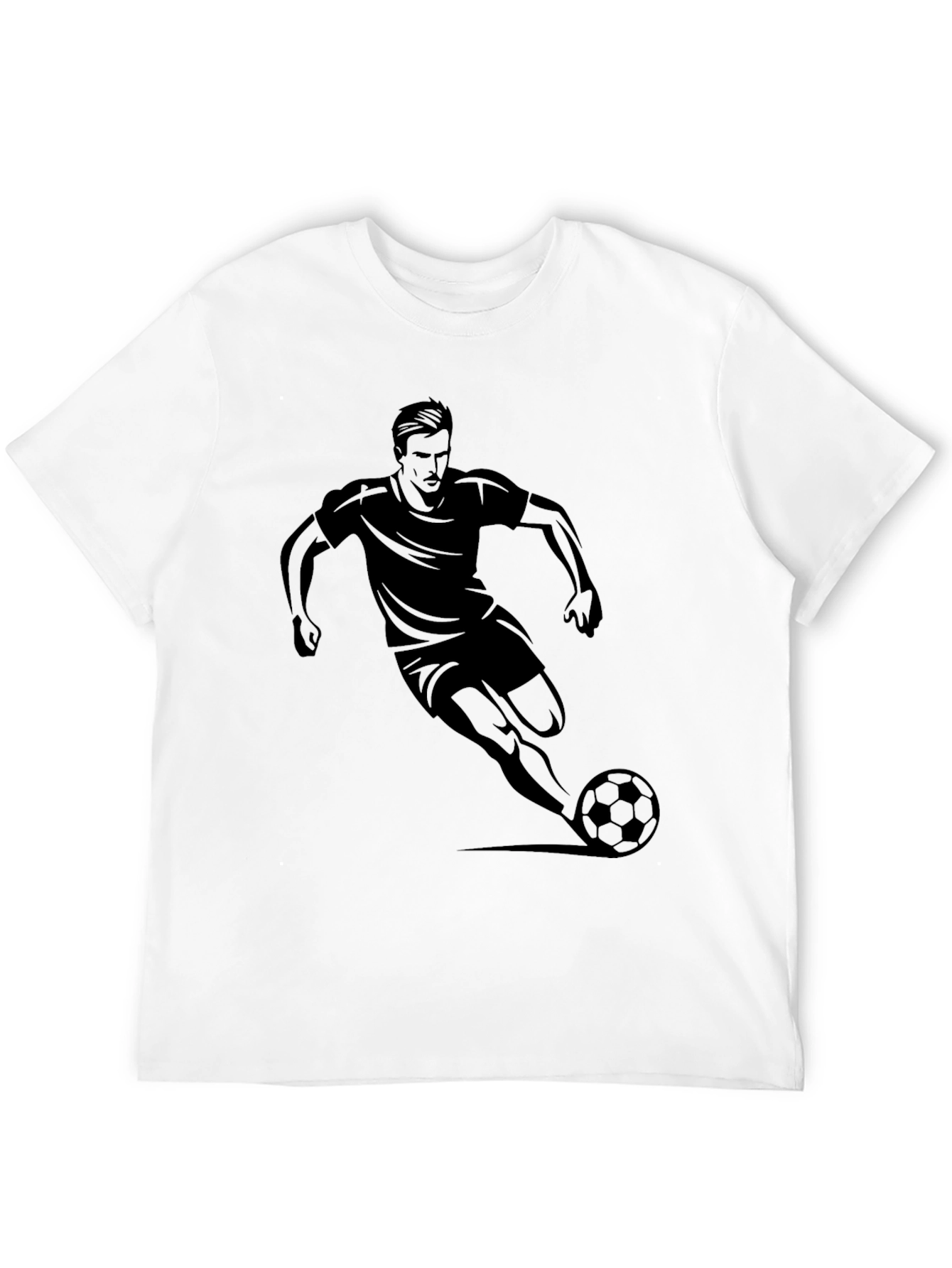 Soccer Player Graphic Black T-Shirt
