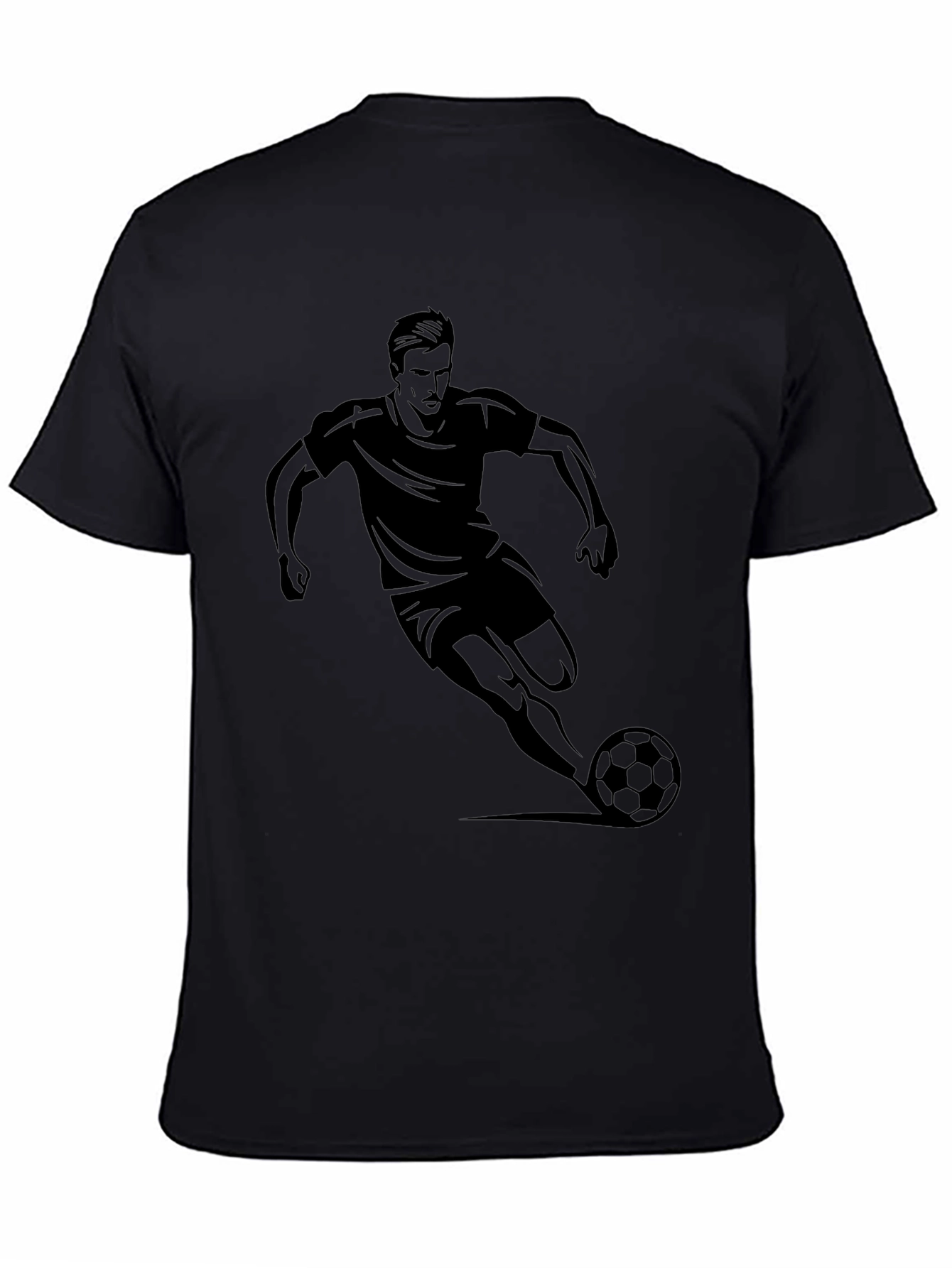 Soccer Player Graphic Black T-Shirt