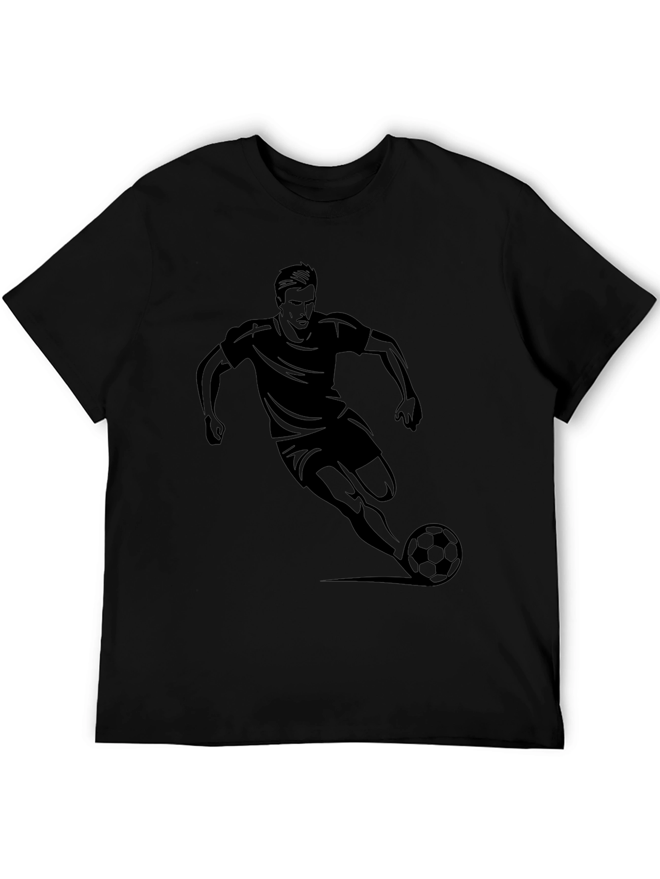 Soccer Player Graphic Black T-Shirt