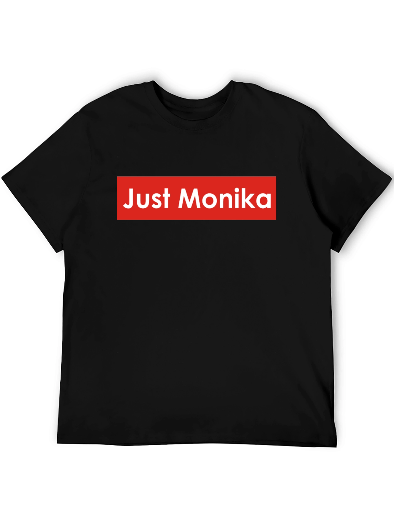 Just Monika Graphic Tee - Black Crew Neck Shirt