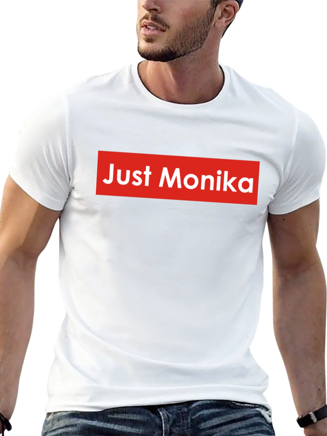 Just Monika Graphic Tee - Black Crew Neck Shirt