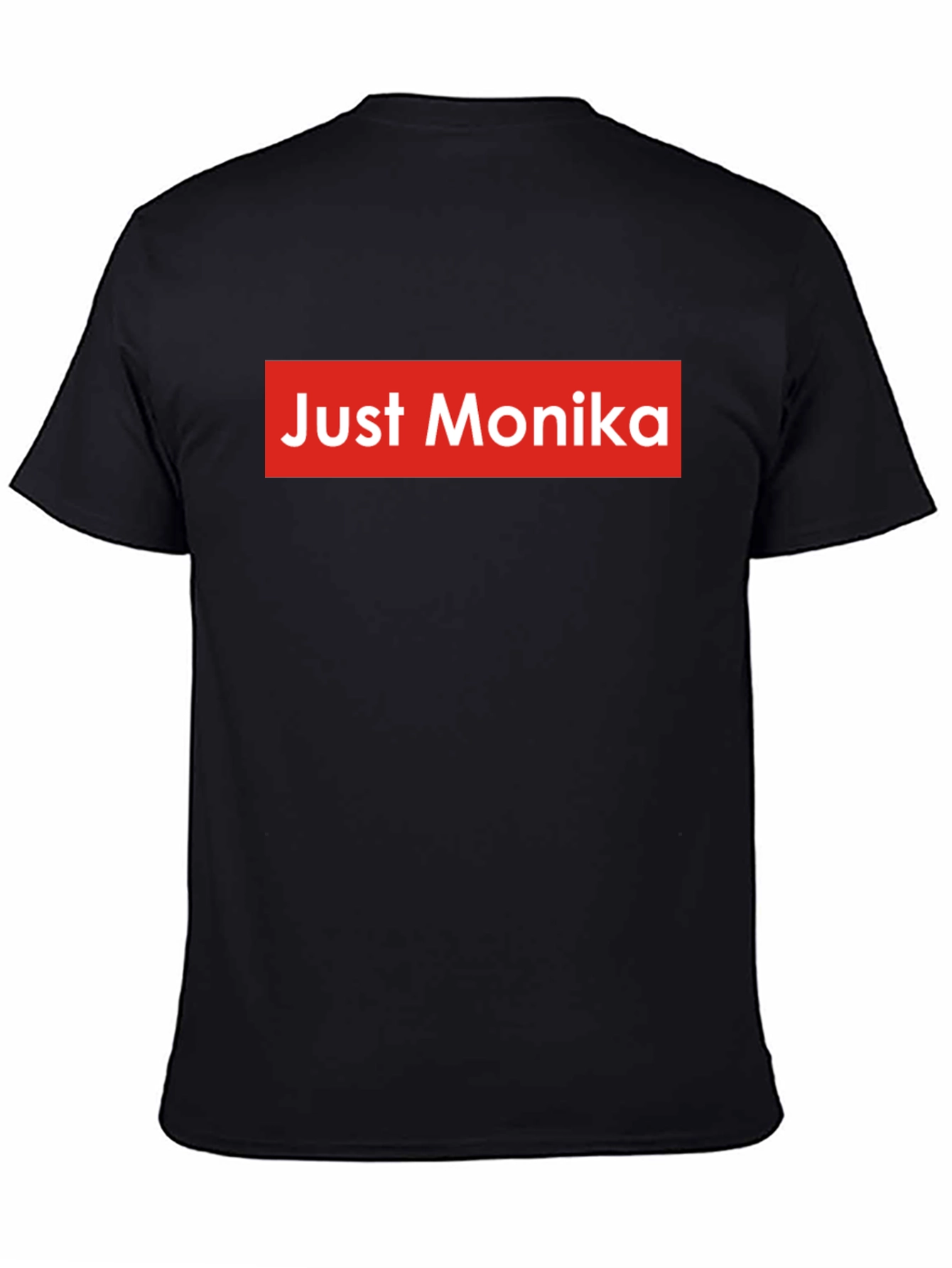Just Monika Graphic Tee - Black Crew Neck Shirt