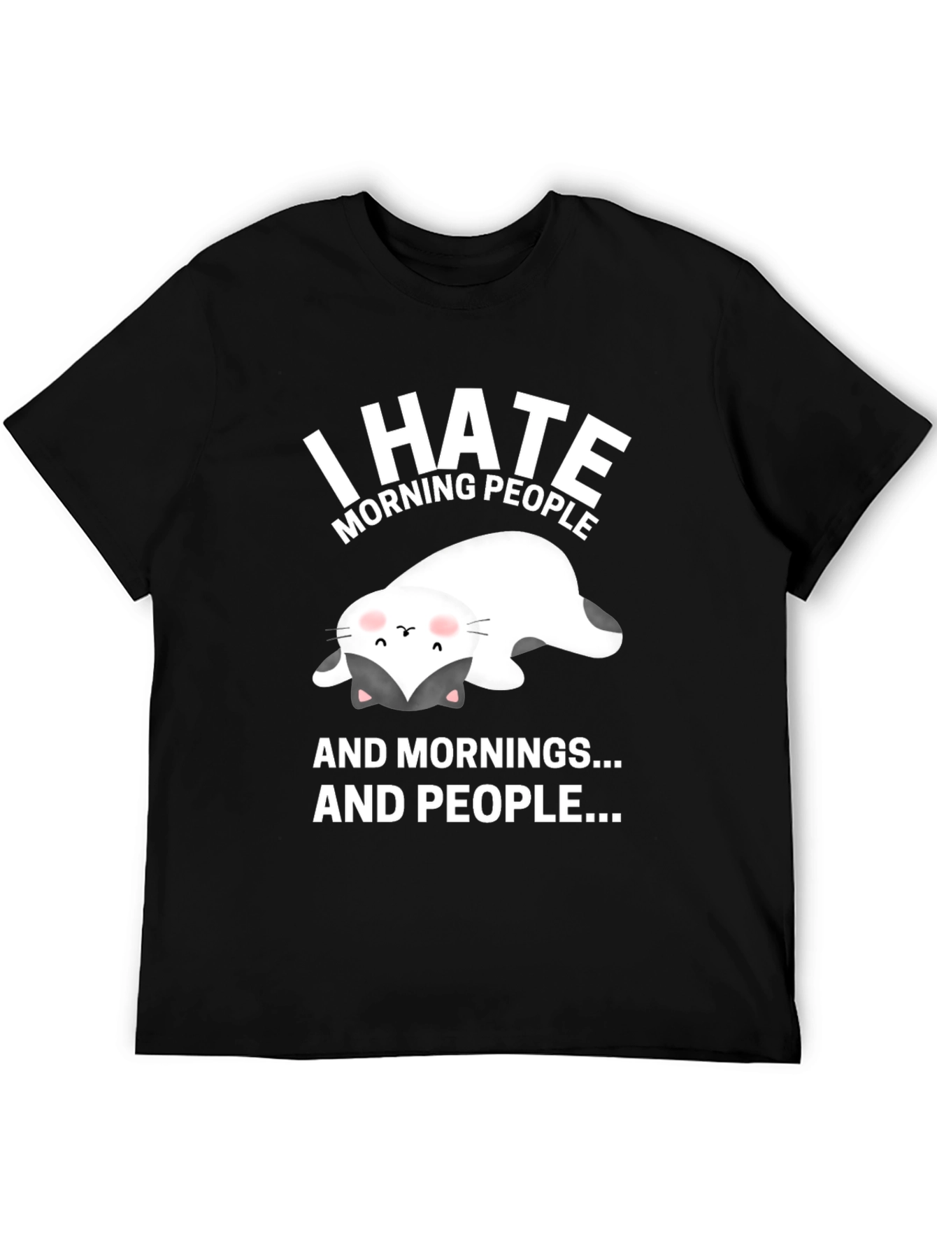 I Hate Morning People Cat T-Shirt